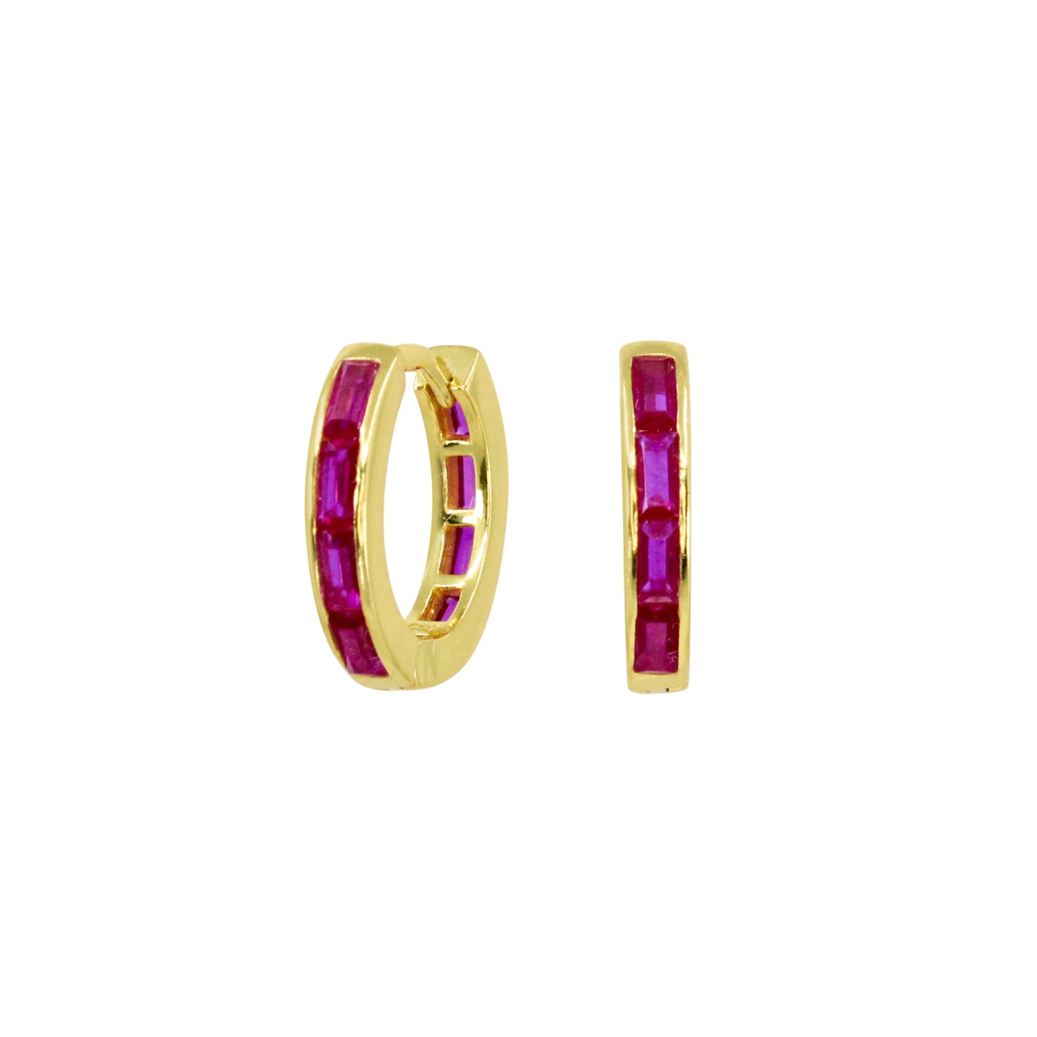 Women’s Gold / Pink / Purple Gold Plated Pink Flash Hoops Lucky Eleven