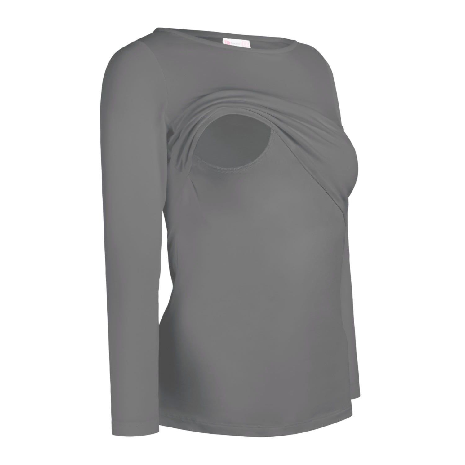 The Bshirt Women's Nursing Long Sleeve T-shirt In Grey In Grey