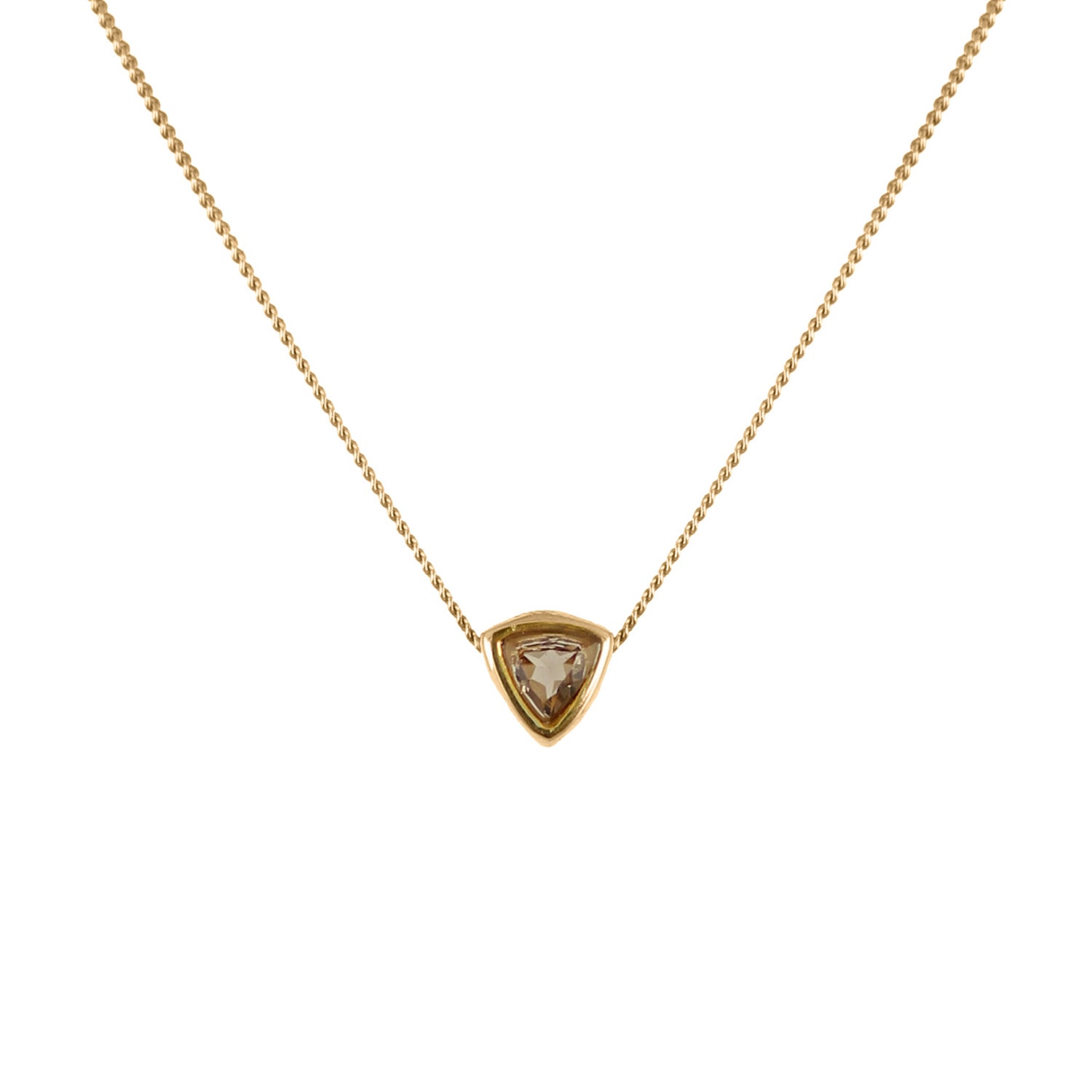 Women’s Smoky Quartz Trillion Cut Necklace - Gold Lee Renee