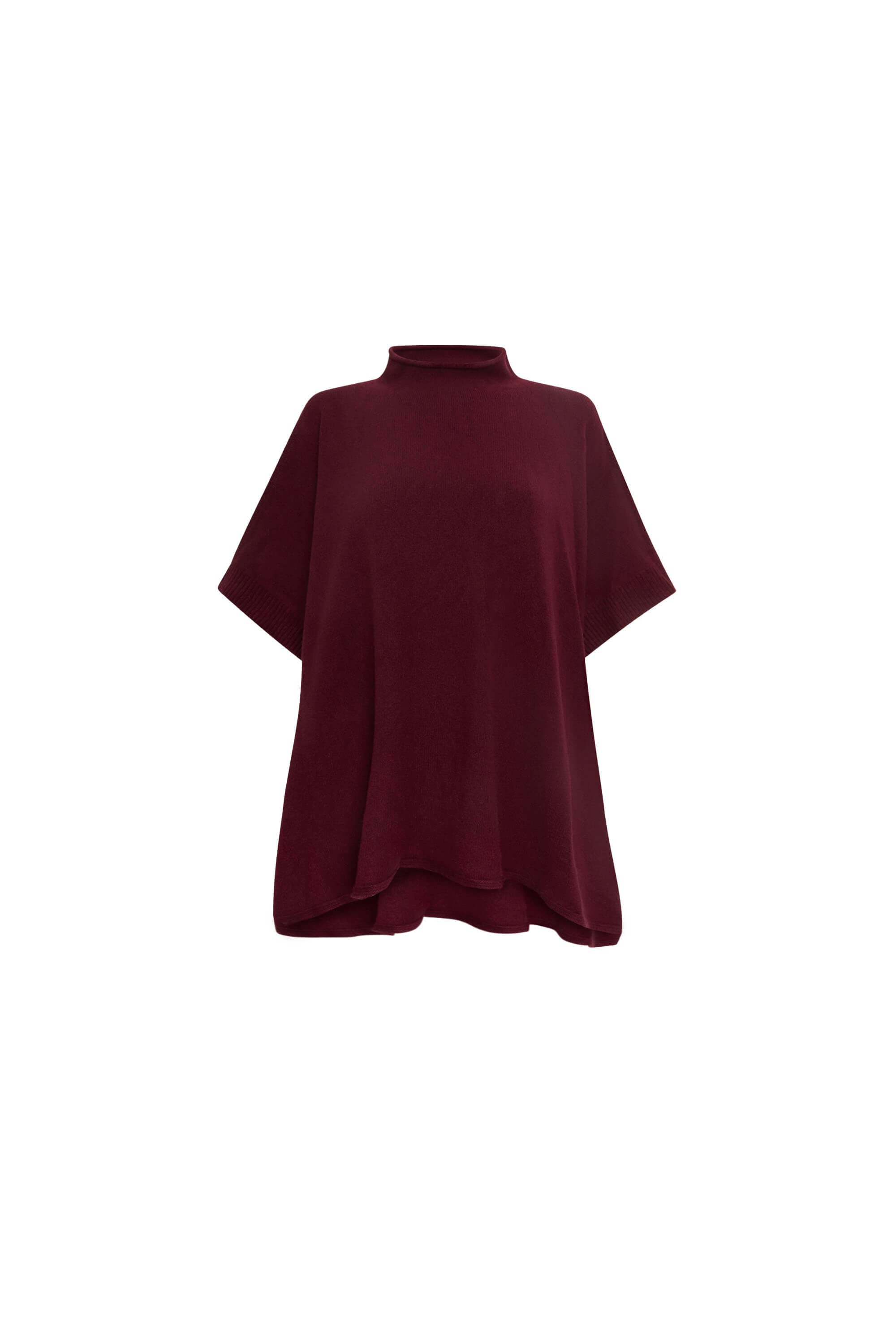 James Lakeland Women's Red Burgundy Button Poncho In Red