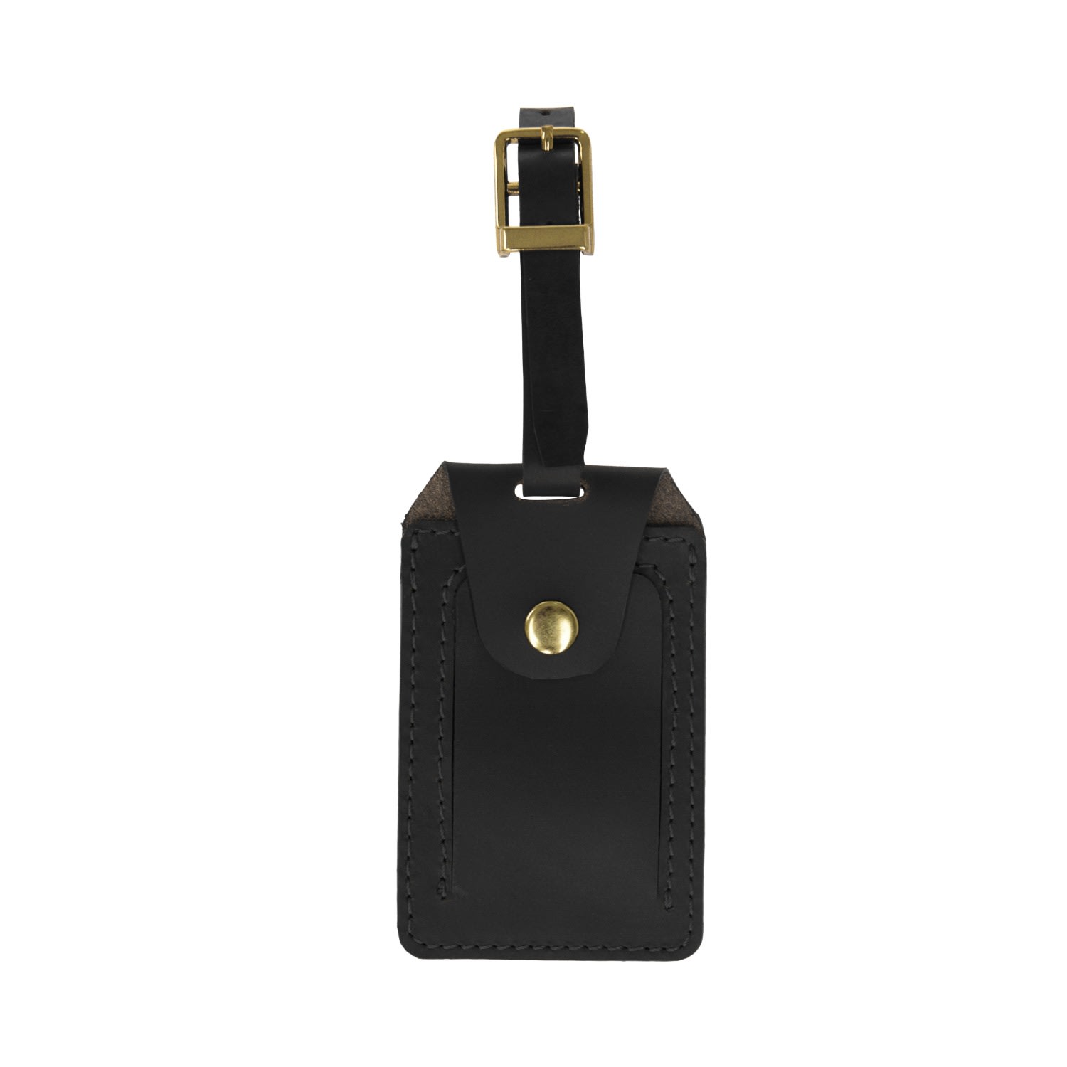 Luxe Black Leather Luggage Tag | Vida Vida