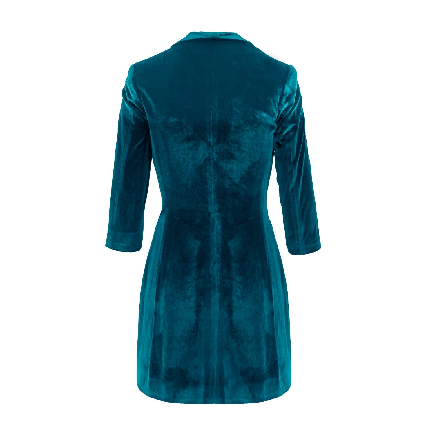 Avenue N29 Asymmetric Velvet Blazer Dress - Blue