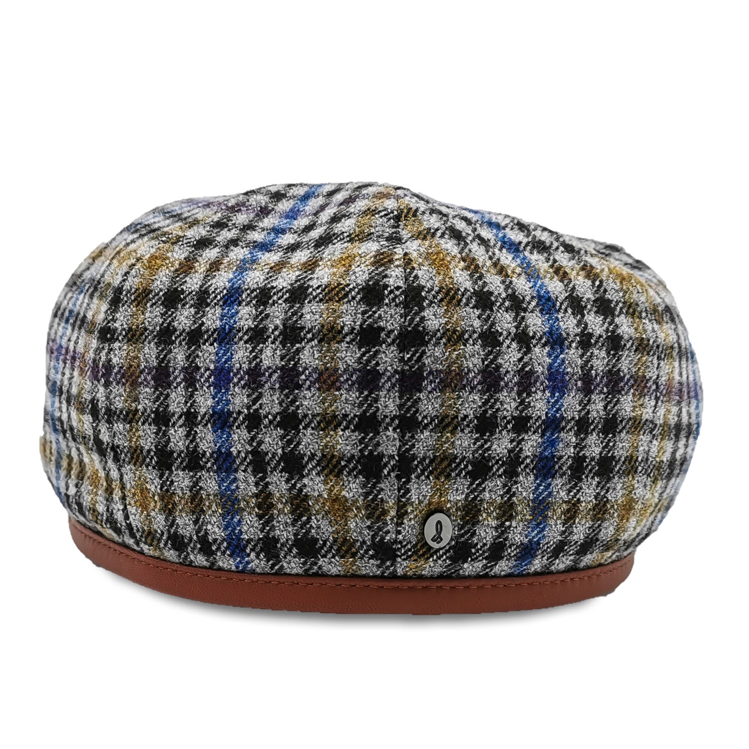 Doria 1905 Women's Bonnie - Check Fabric Beanie With Leather Trim In Multi