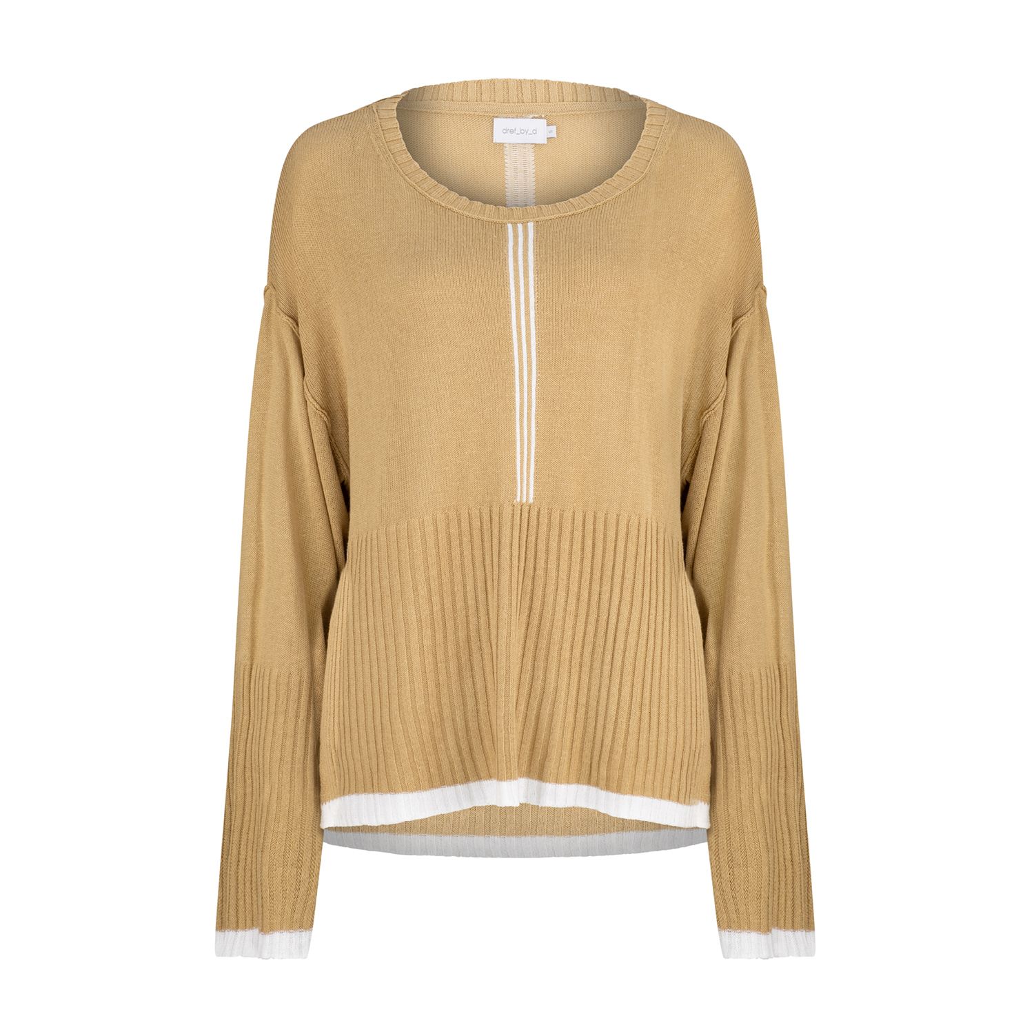 Dref By D Women's Obsessed Jumper - Gold / Ice Cream Stripe In Brown