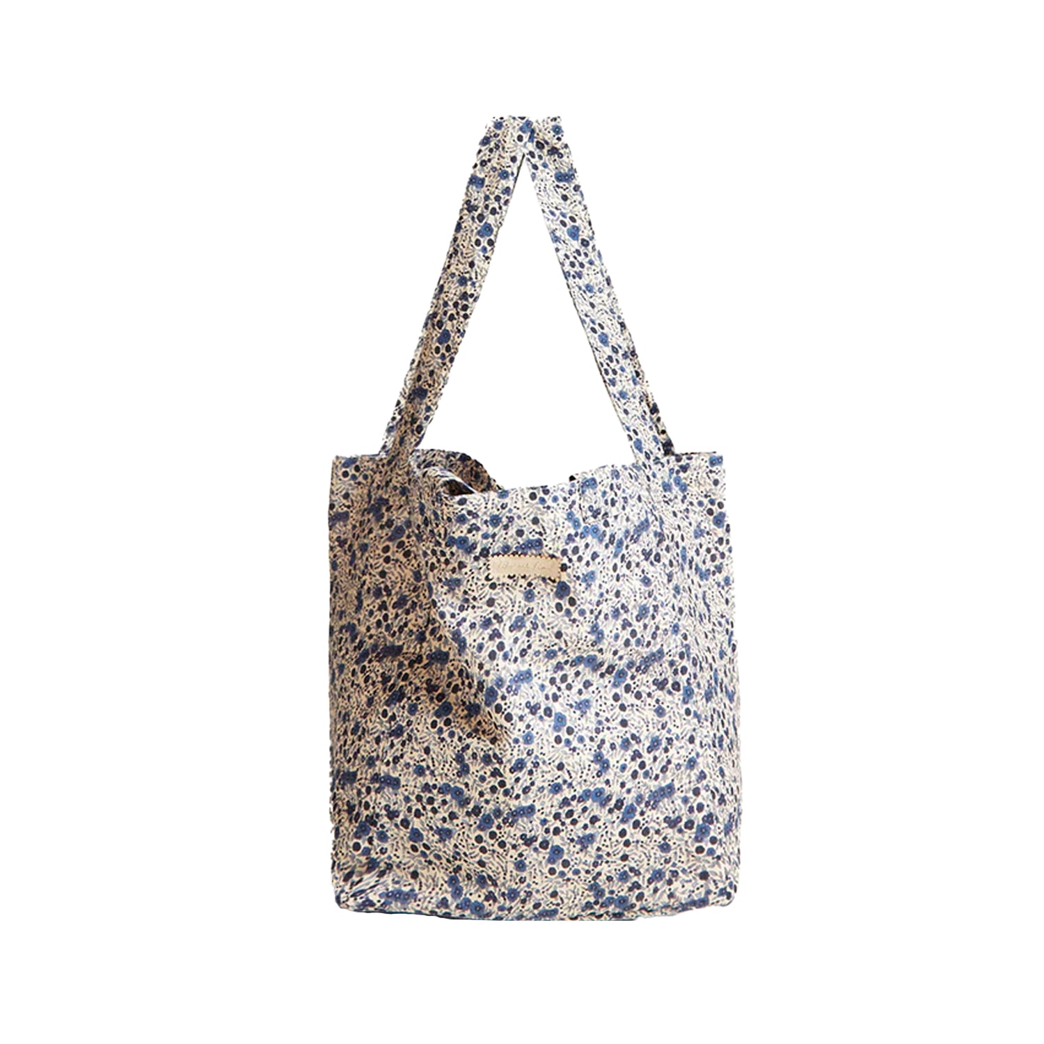 Women’s Large Tote Bag Blue Floral Aster Print One Size Lily and Lionel