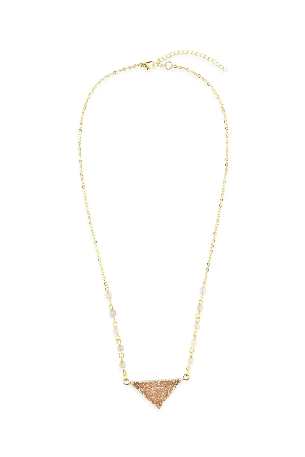 Saachi Women's Gold Triangle Pendant Druzy Necklace