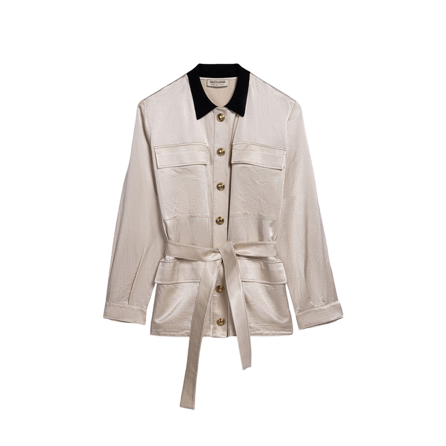 Nocturne Women's White Gold Button Detailed Jacket In Neutral