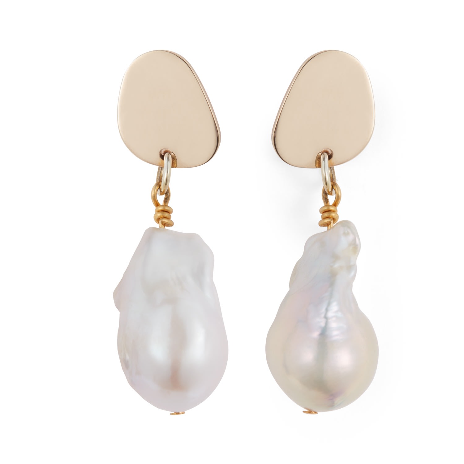 Toolally Women's Gold / White Flameball Pearls In Gold/white