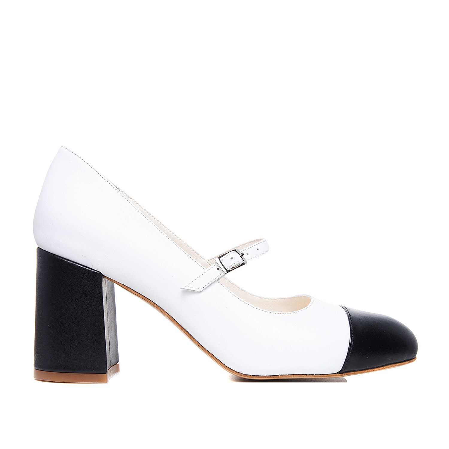 Ginissima Women's White Carrie Round Toe Mary-jane