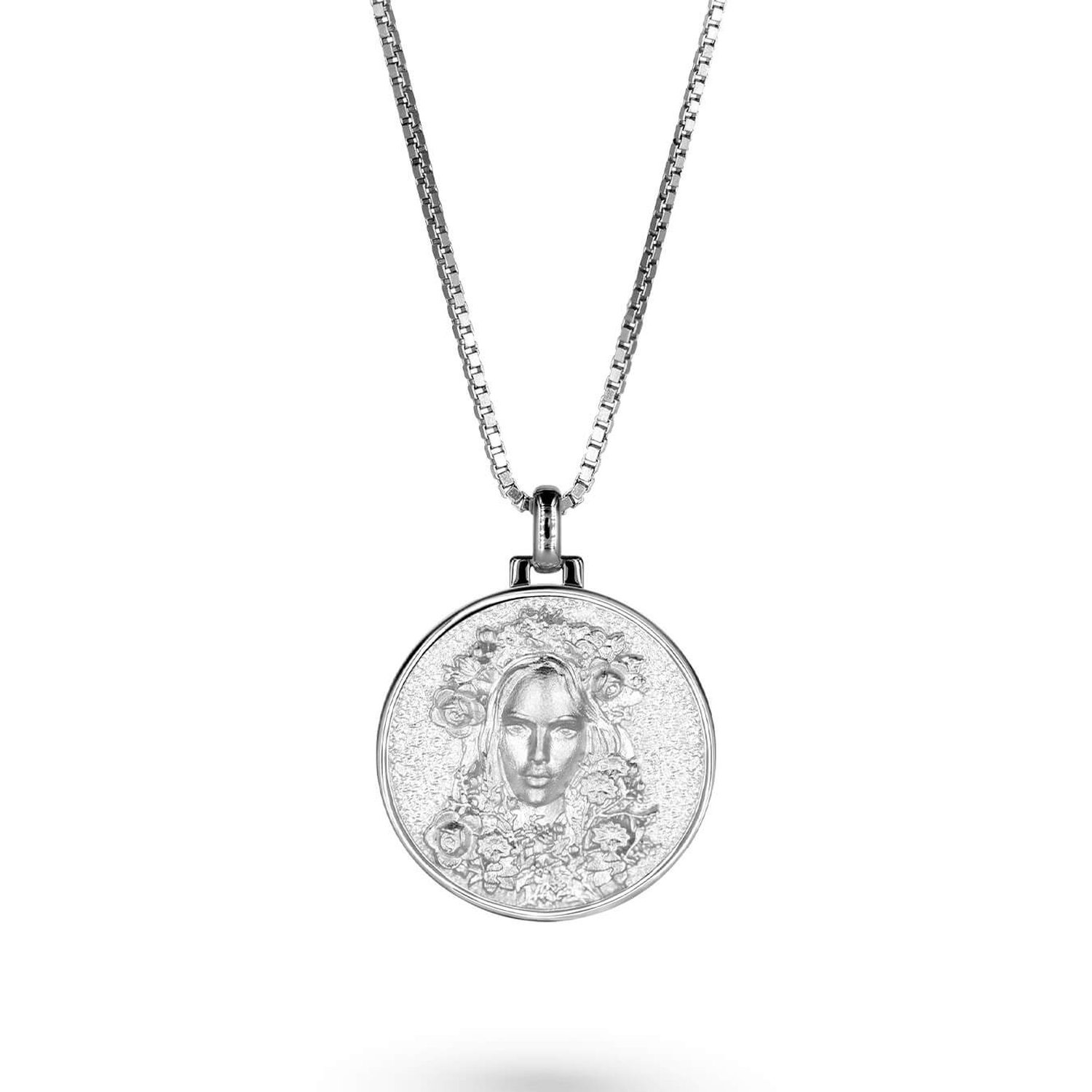 Vermaye Switzerland Women's Flora Necklace Silver Boxchain