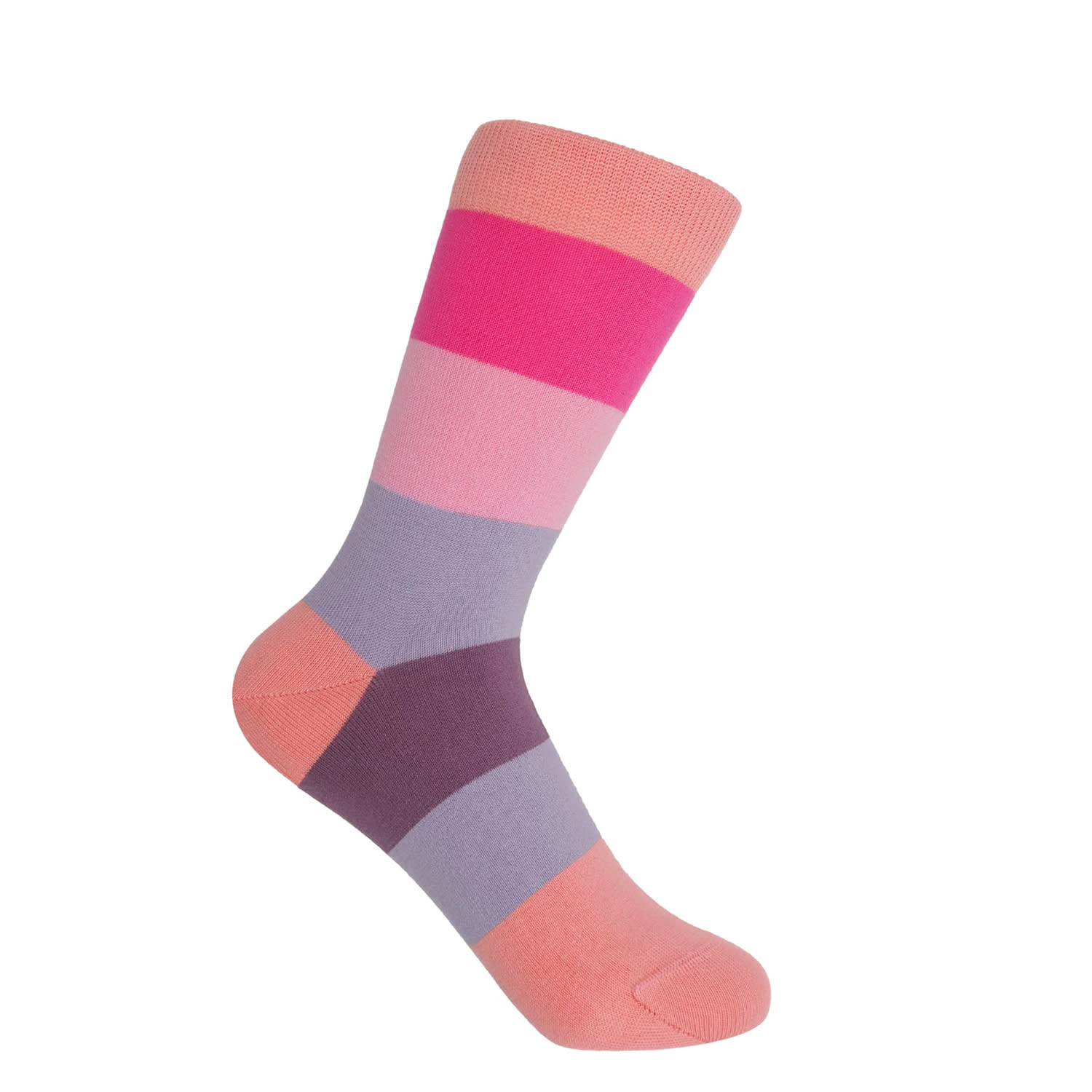 Peper Harow - Made In England Pink Block Stripe Women's Socks – Peony In Pink