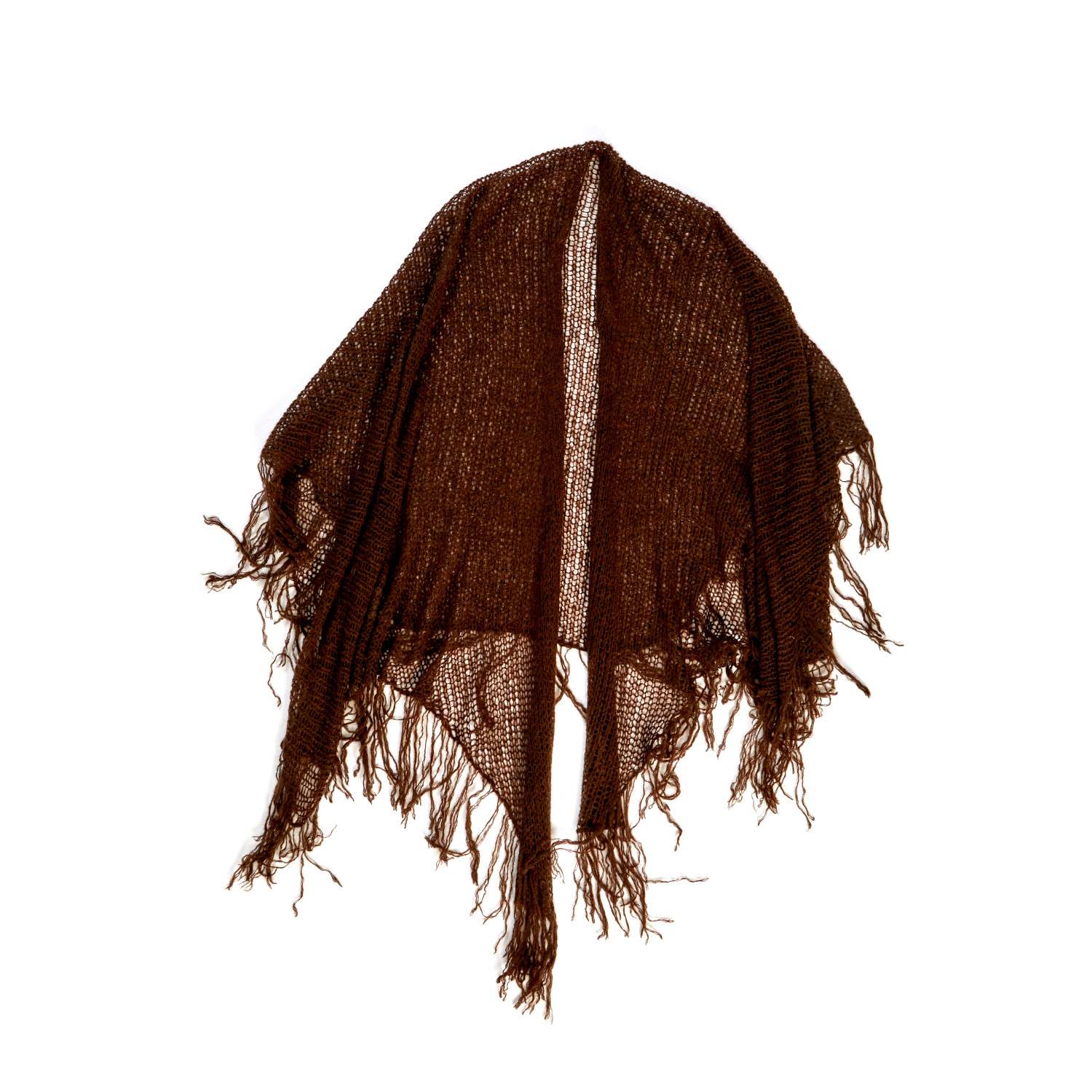 Women's Brown Knitted Cape Chocolate Topping | One Size | Vanilla&Chocolate