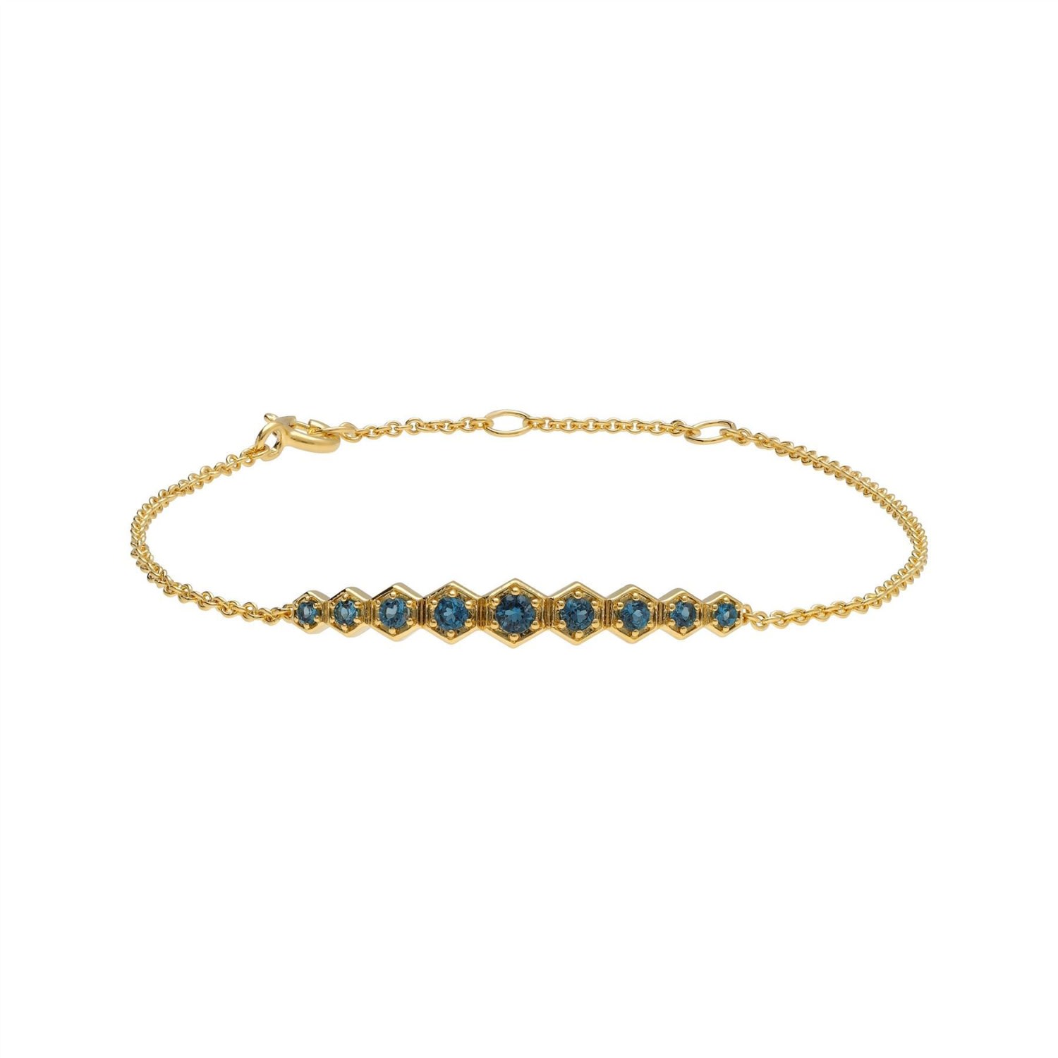 Women’s Blue Modern Glam Topaz Glitz Bracelet In Gold Plated Silver Gemondo