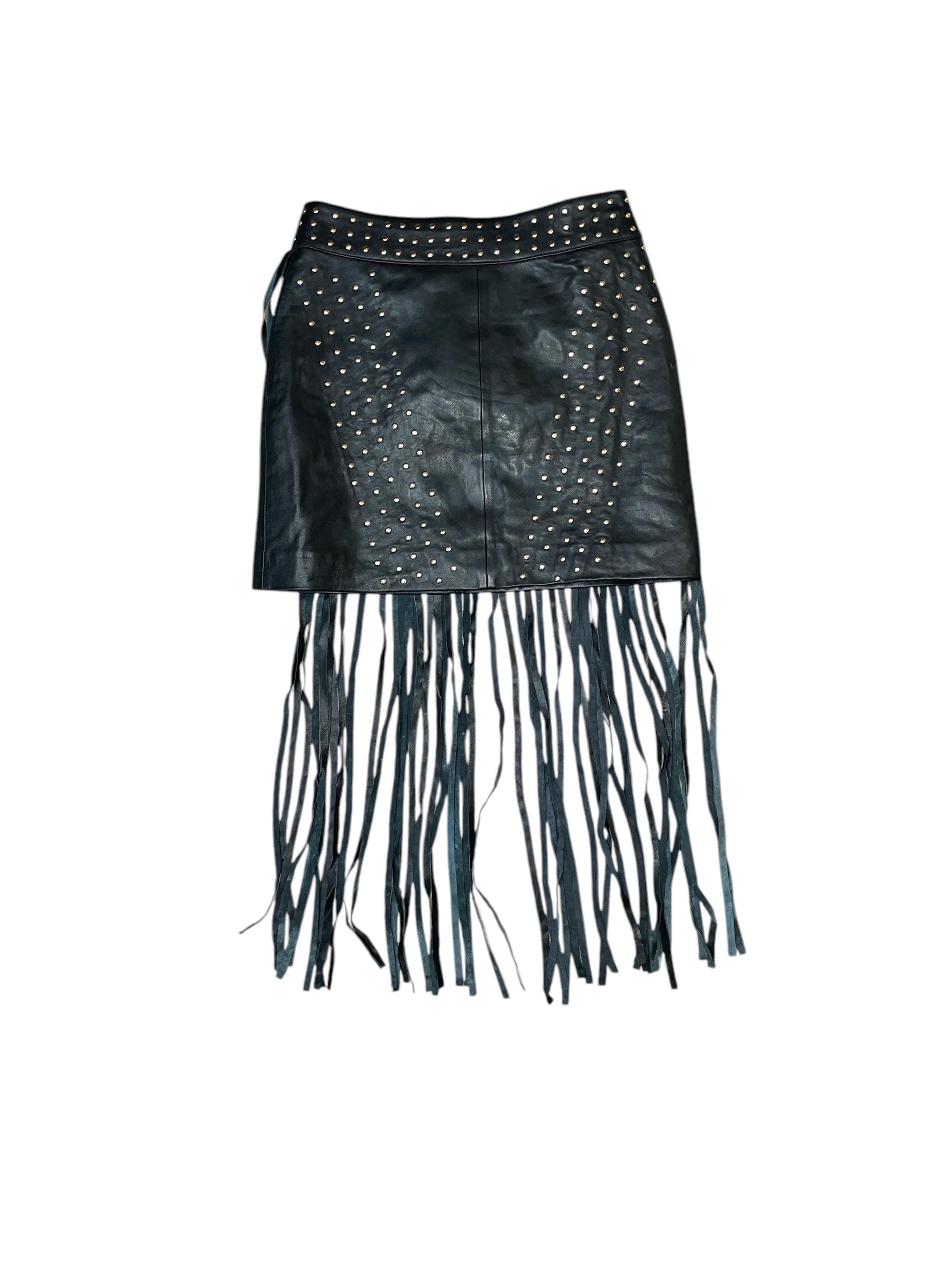 Any Old Iron Women's Gold / Black Golden Super Stud Leather Mini Skirt In Gold/black