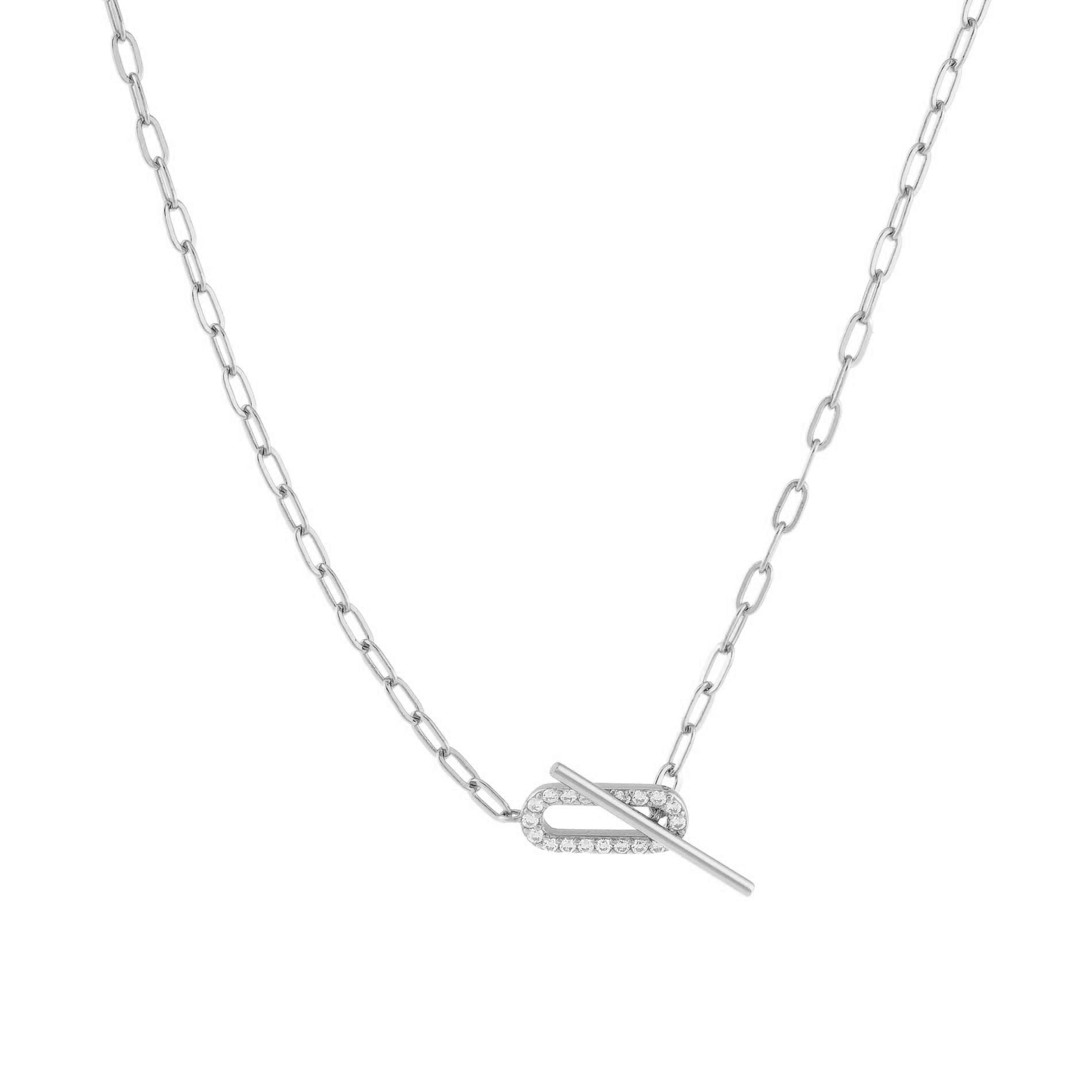 Gold Trip Women's Paperclip Toggle Necklace In Silver