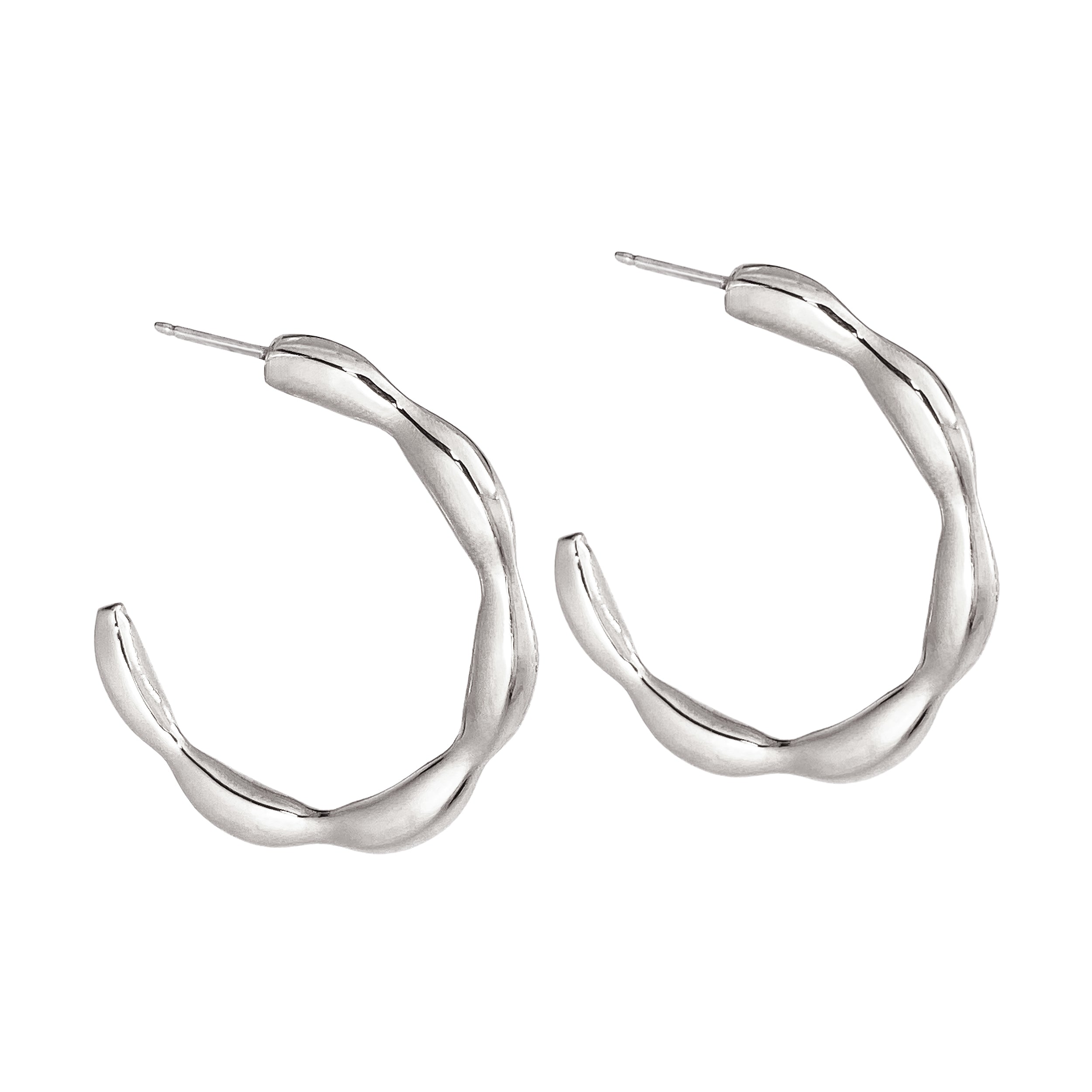 Women’s Large Wildflower Hoops - Silver Biko