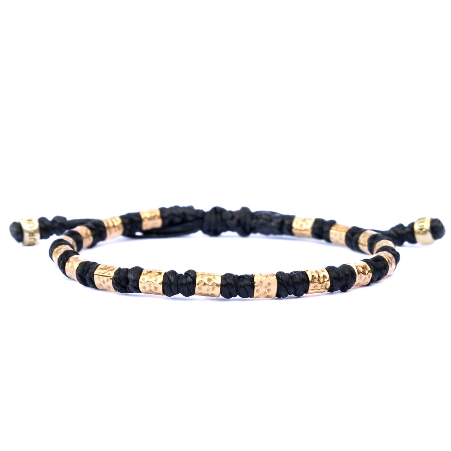 Harbour Uk Bracelets Rope & Hammered Gold Silver Viking Women's Bracelet - Freya - Black In Black