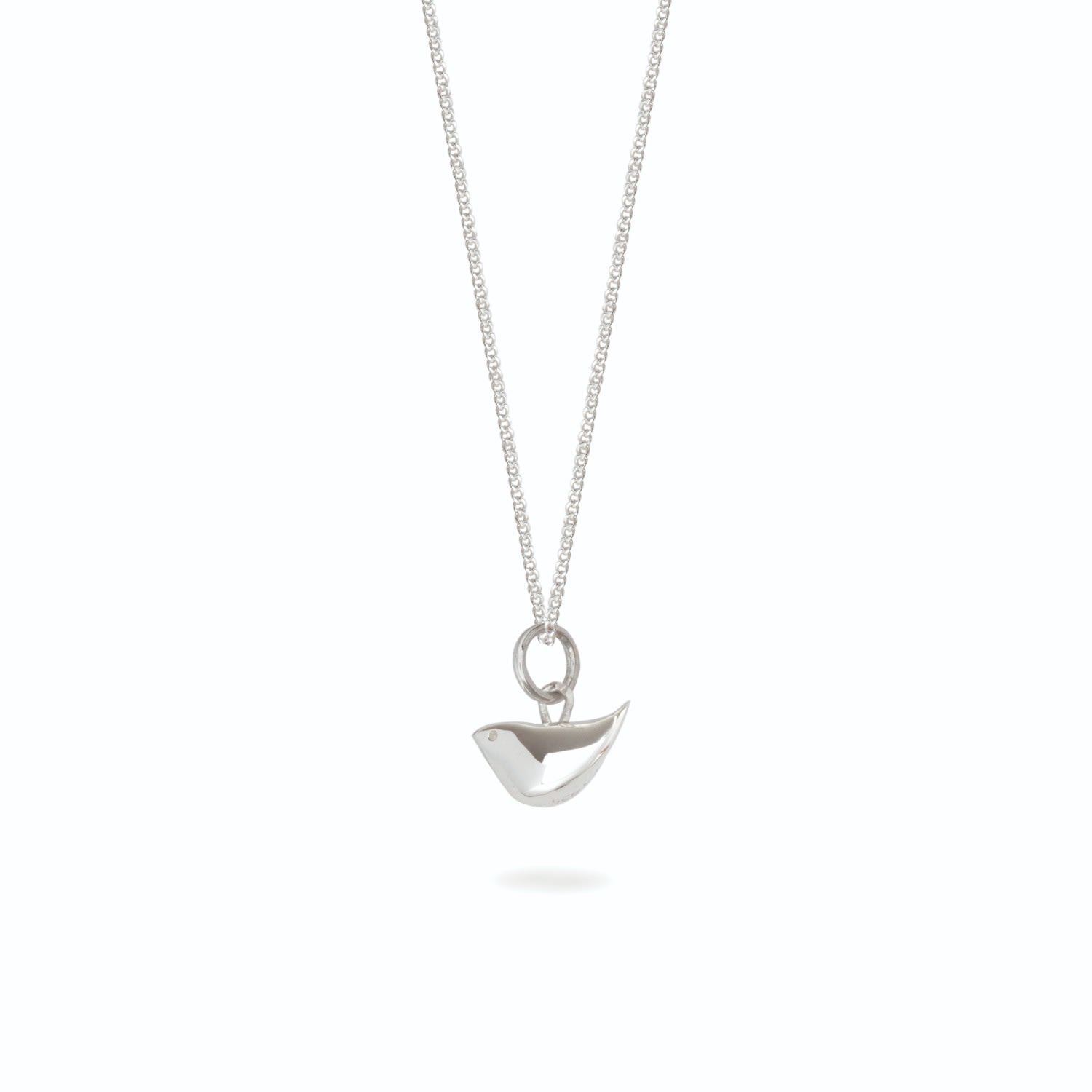 Lime Tree Design Women's Mini Bird Pendant Necklace Sterling Silver In Metallic