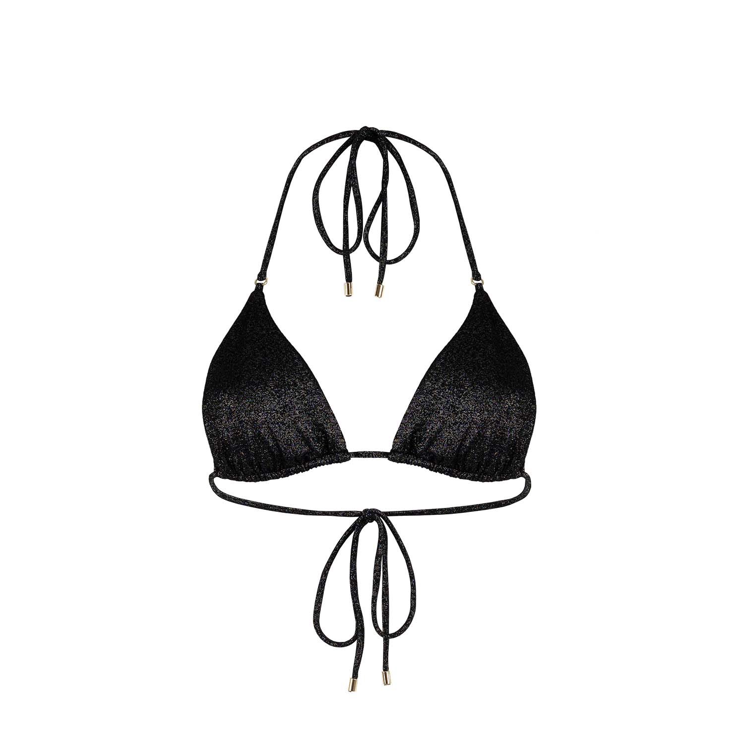 Monarch Women's Kaia Triangle Bikini Top - Black Metallic In Black