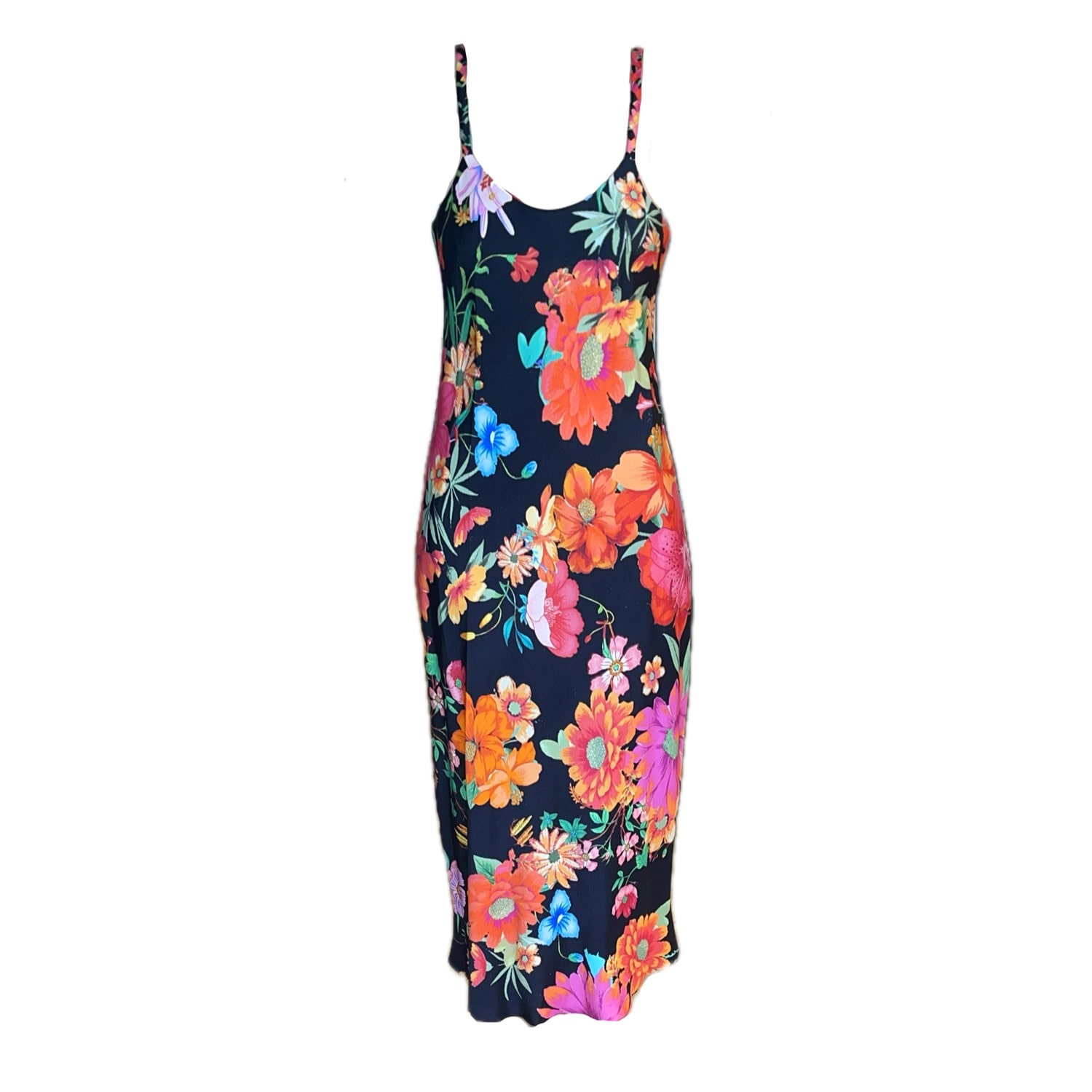 Women's Black Not Your Darling Bias Cut Midi Slip Dress - Paradise Lost | Medium | Introvertie Vienna