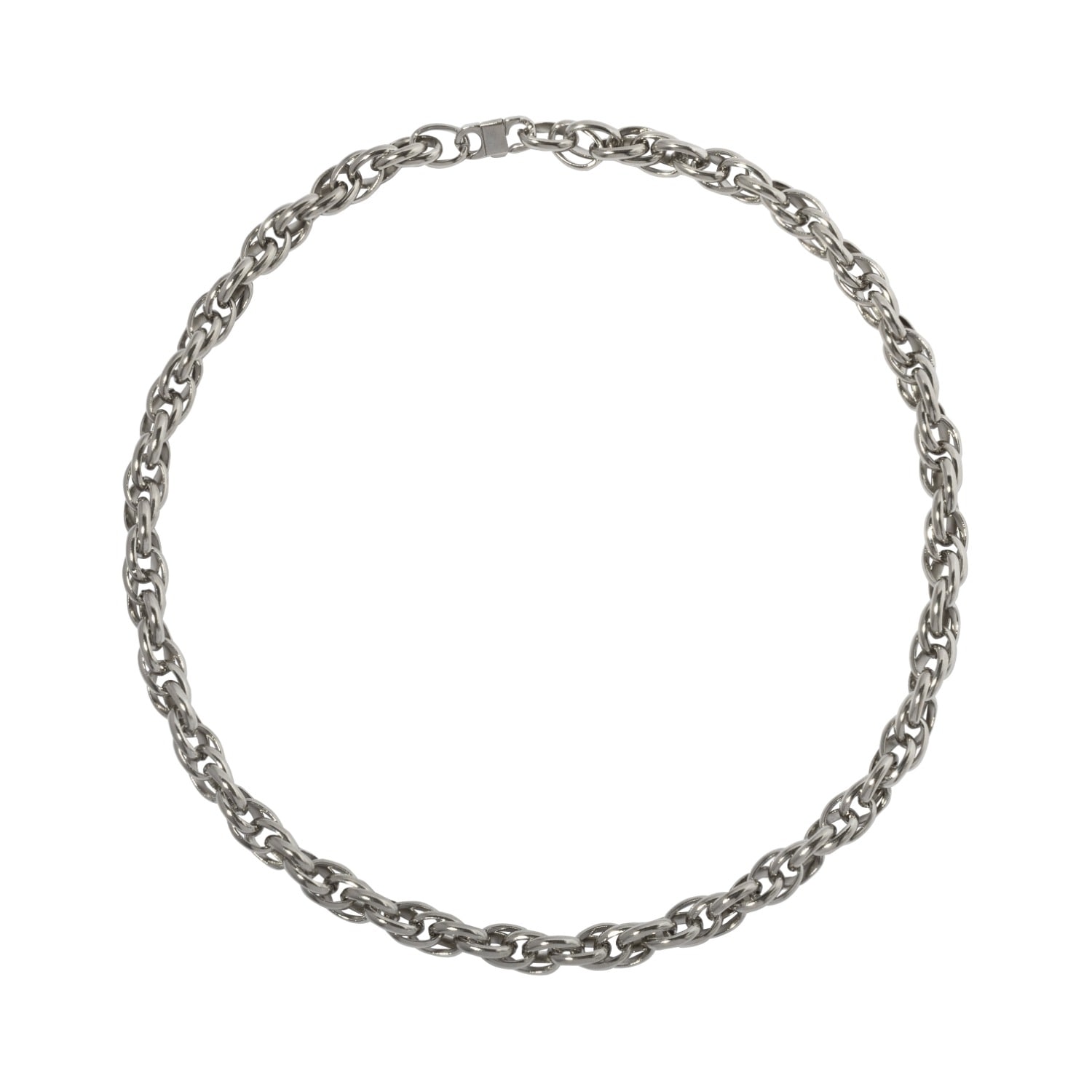 Caramel Vintage Jewellery Women's Silver Loop De Loop Chain Necklace Unisex In Silver