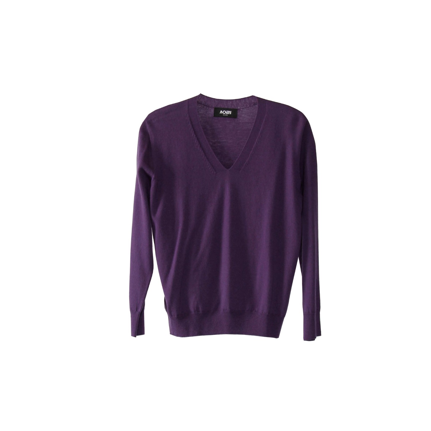 Long Sleeve V-Neck Knit Top - Pink & Purple | SORI | Wolf & Badger