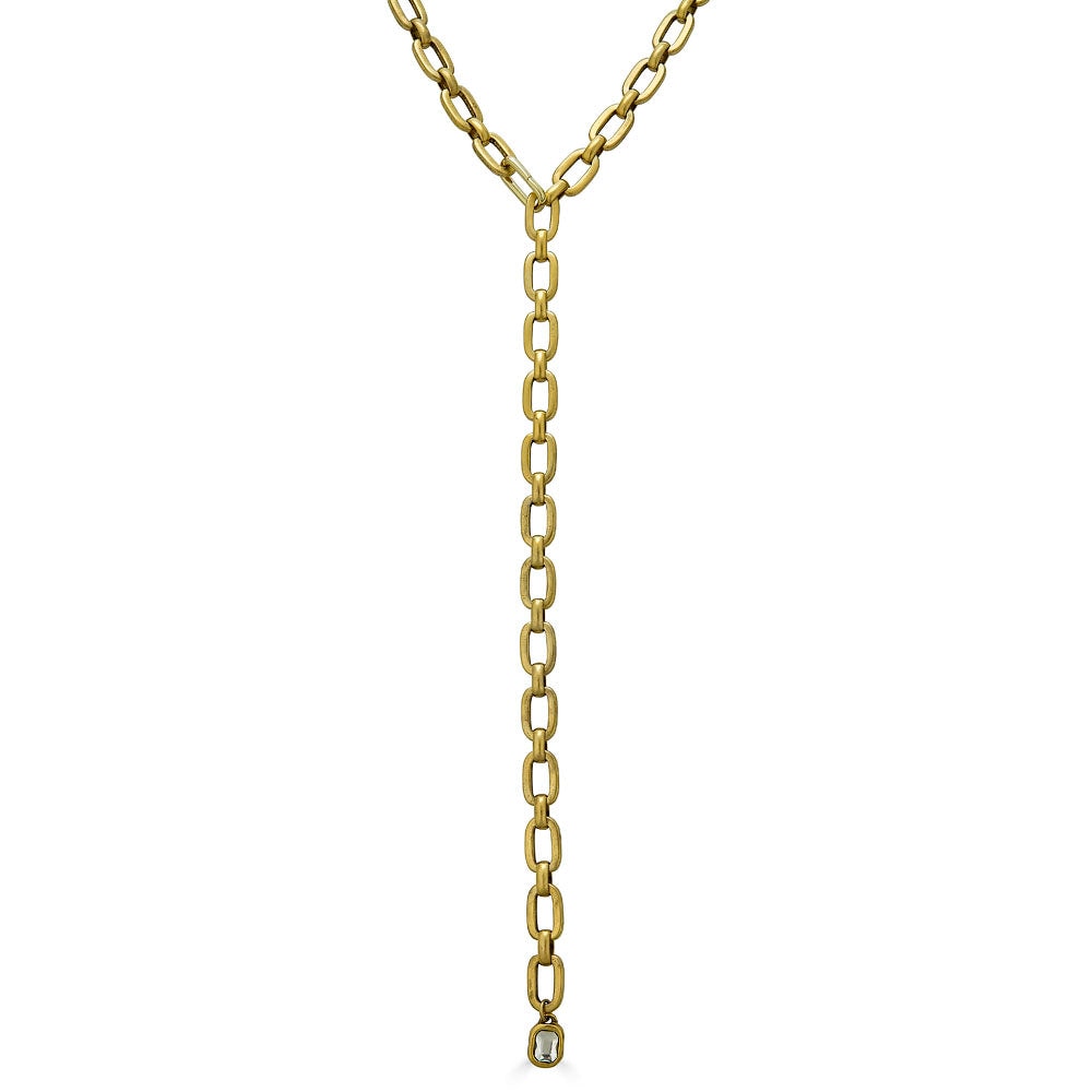 Loni Paul Jewelry Women's Chunky Gold Lariat With Crystal Pendant