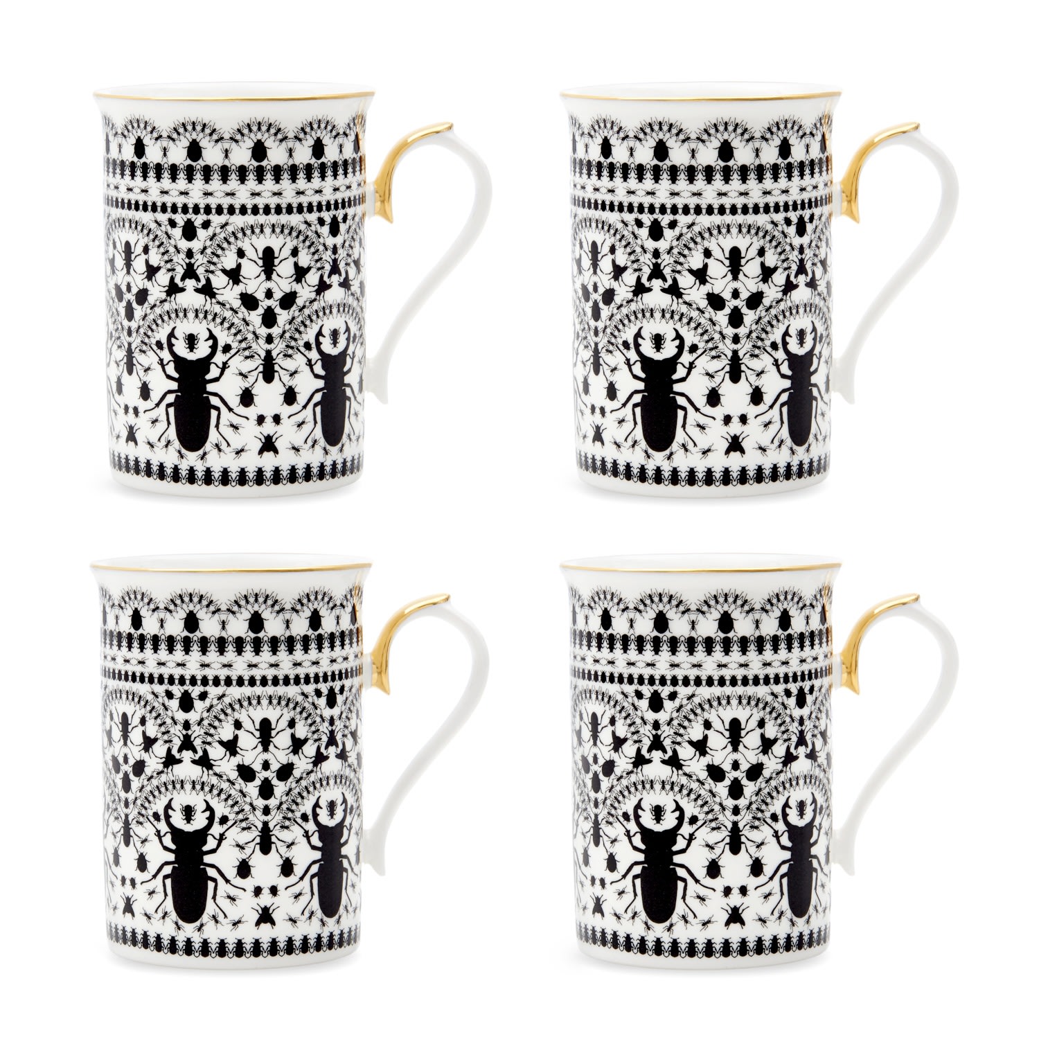 Gold Insect Mandala Coffee Mug - Set Of 4 The Curious Department