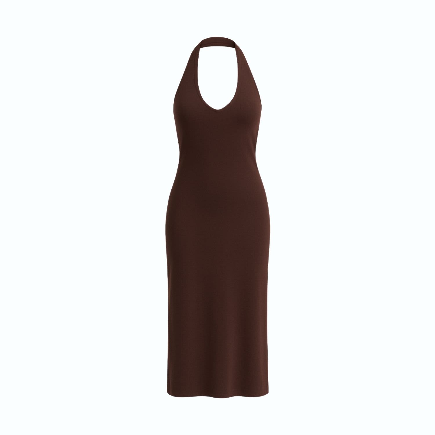 Orion Halter Cotton Midi Dress  Brown | MONLICIA | Wolf & Badger
