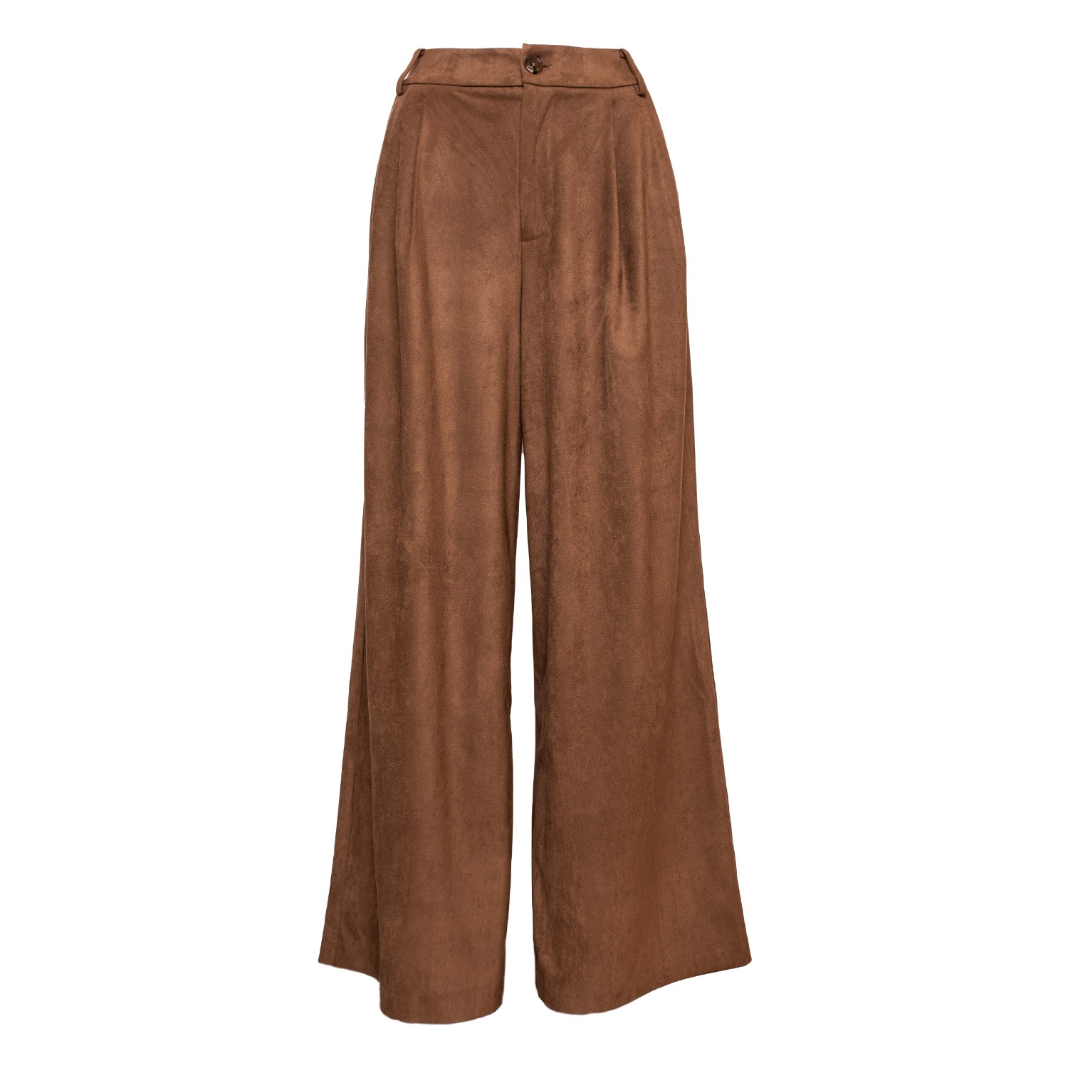 Vænn Women's Brown Enderby Faux Suede Wide Leg Pant Cocoa In Brown