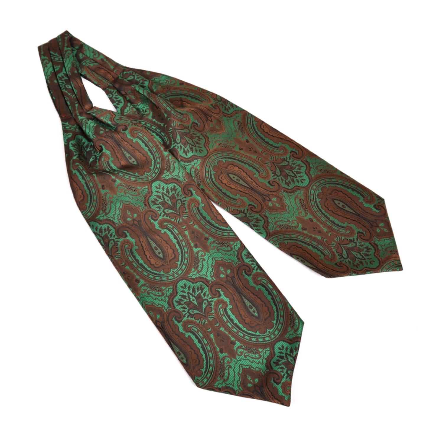 Men's Brown / Green Self Tie Paisley Cravat – Green & Brown | One Size | David Wej
