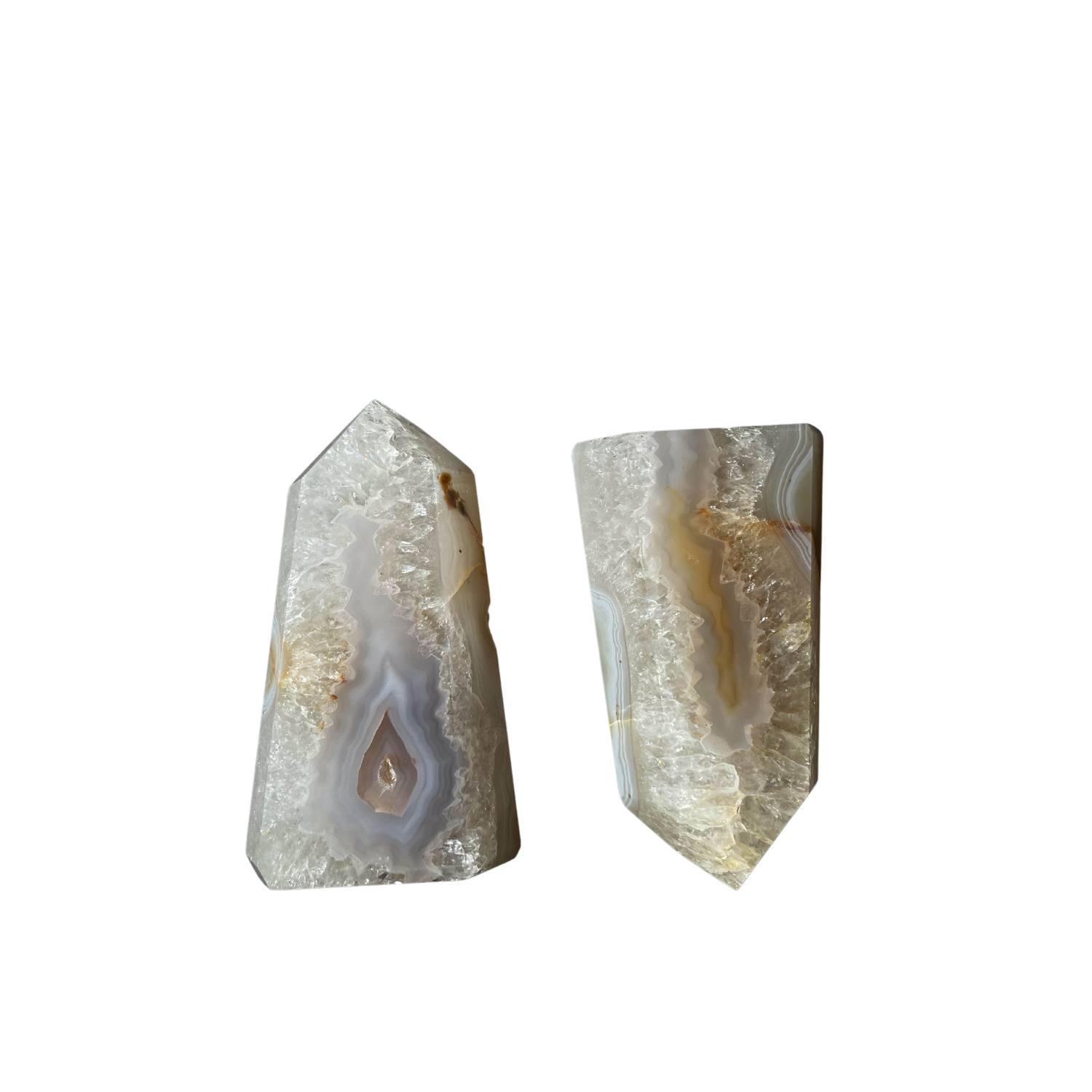 Lemuria Store White Agate Points Crystal In White