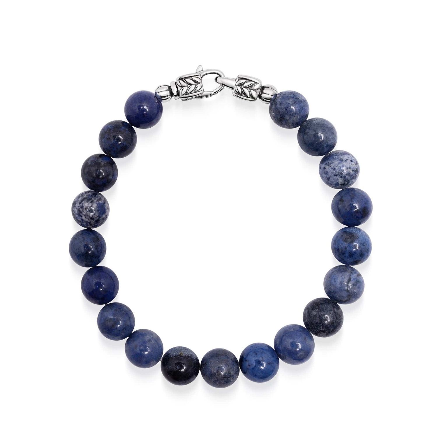 Nialaya Men's Blue / Silver Blue Dumortierite Healing Bracelet With Silver Lock In Blue