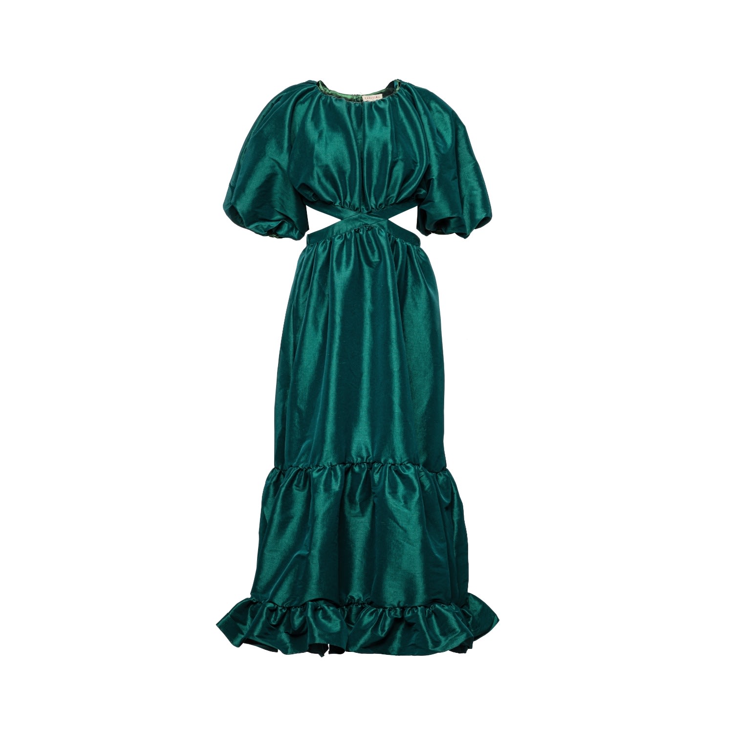 Vasiliki Atelier Women's Laila Maxi Taffeta Dress In Emerald Green In Green
