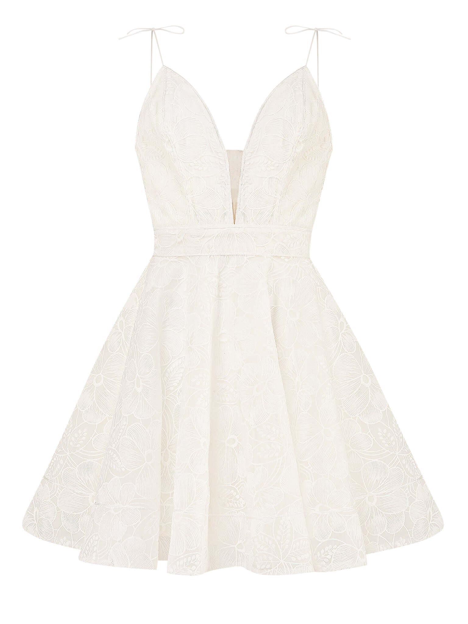 Women’s Flower Dreams Embroidered Organza Mini Dress - White Medium Tia Dorraine