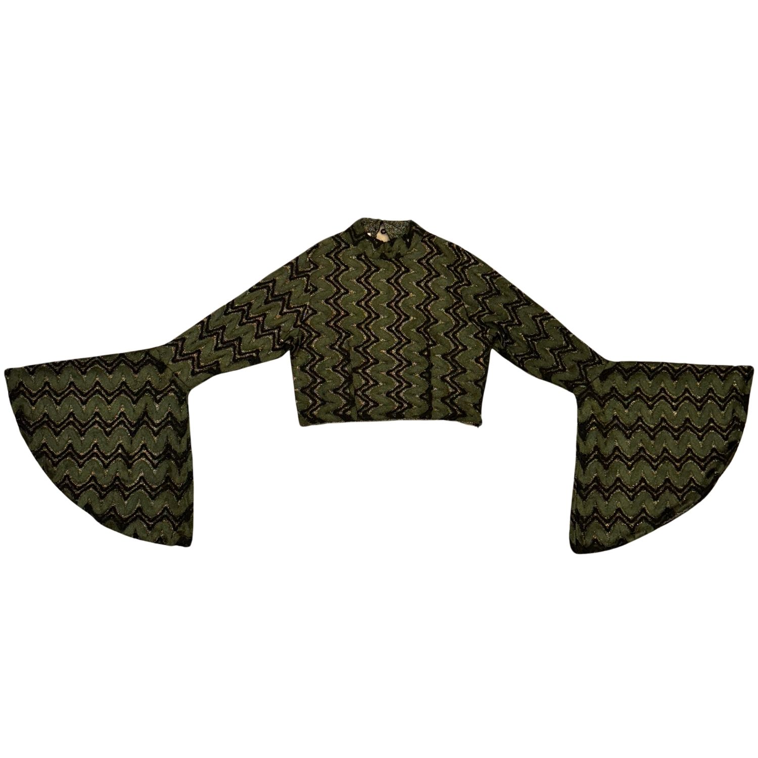 Collected Xx Women's Green / Gold The Midgard Serpent Bell Sleeves Top In Gold/green