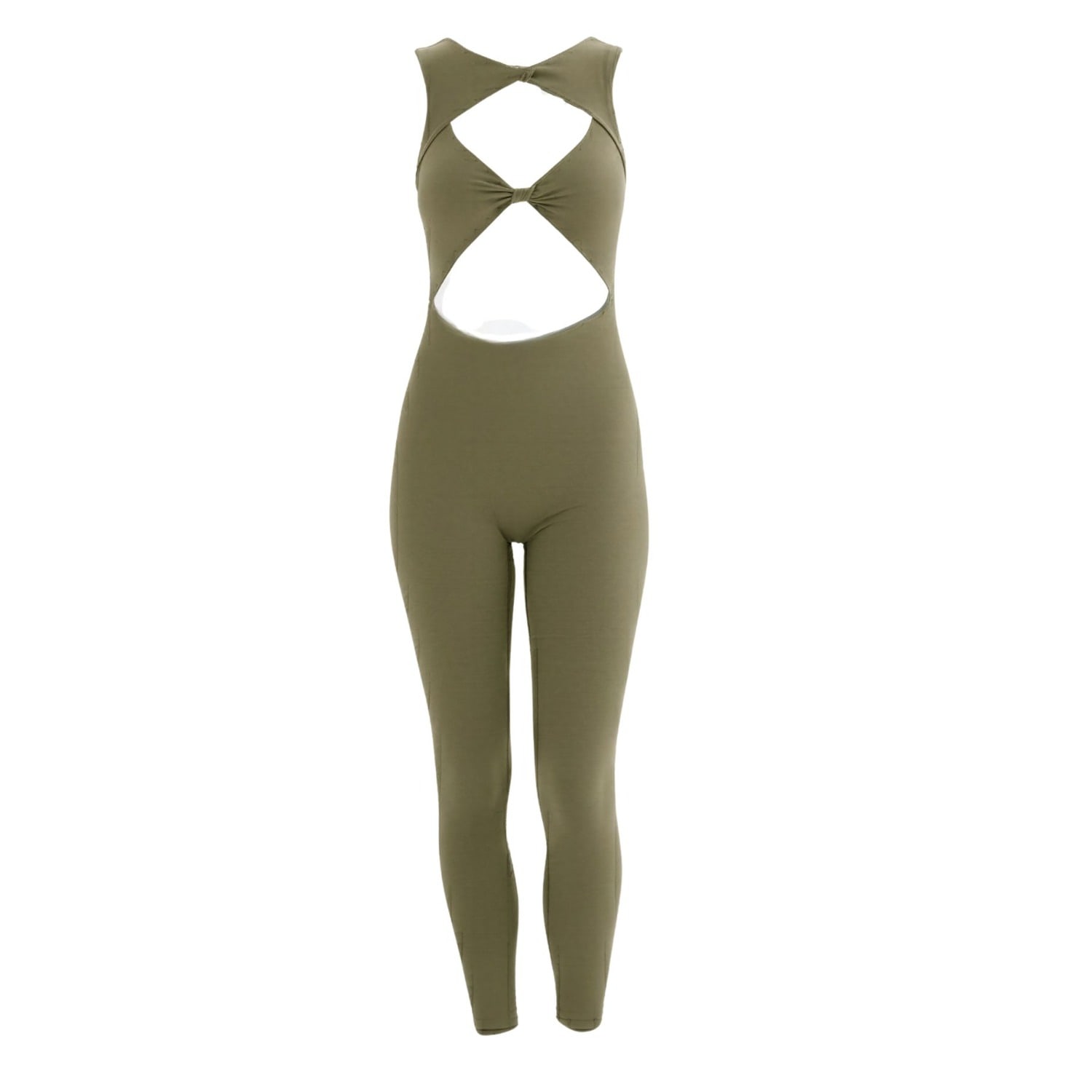 Revyve Active Women's Neutrals / Green Revyve Peek-a-boo Jumpsuit In Olive