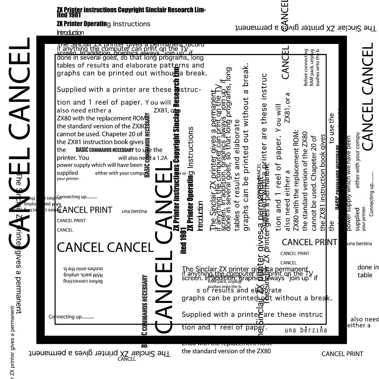 Women&rsquo;s Black / White White Printed Cancel/Print Scarf | One Size | Una Berzina