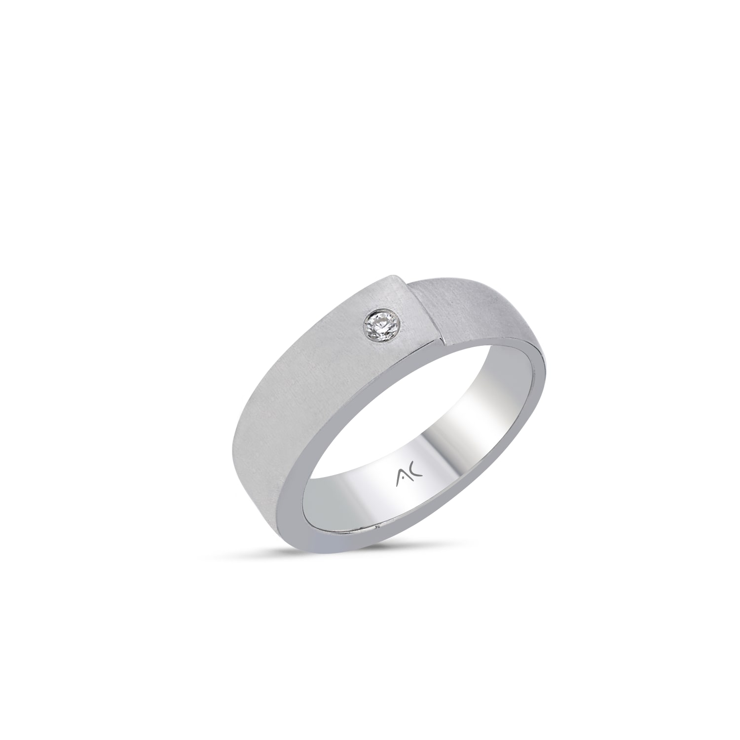 Aleyna Cebeci Jewelry Men's Handmade Silver Ring & Minimalist Sterling Silver With Diamond