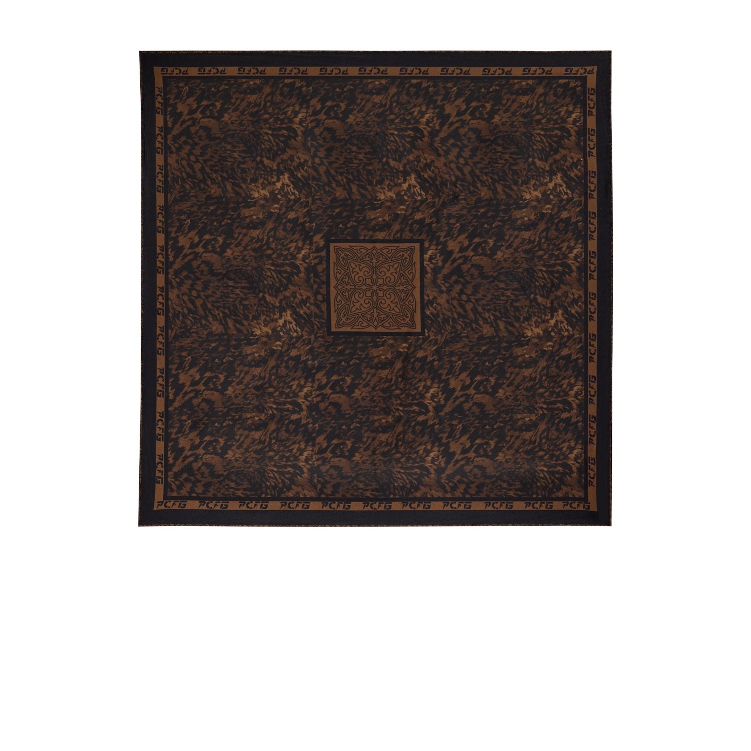 Pcfg Women's Black / Brown Pure Silk Leopard Scarf In Multi