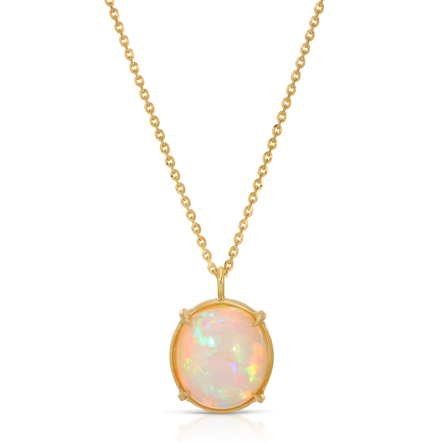 Atma Prema Women's Gold Aurora - One Of A Kind Round Opal Necklace