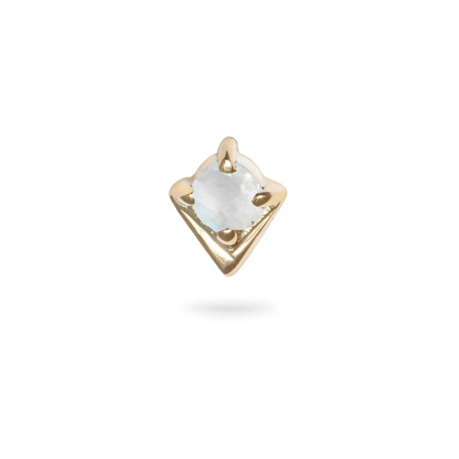 Zohreh V. Jewellery Women's Moonstone Arrow Flat Back Earring 14k Gold