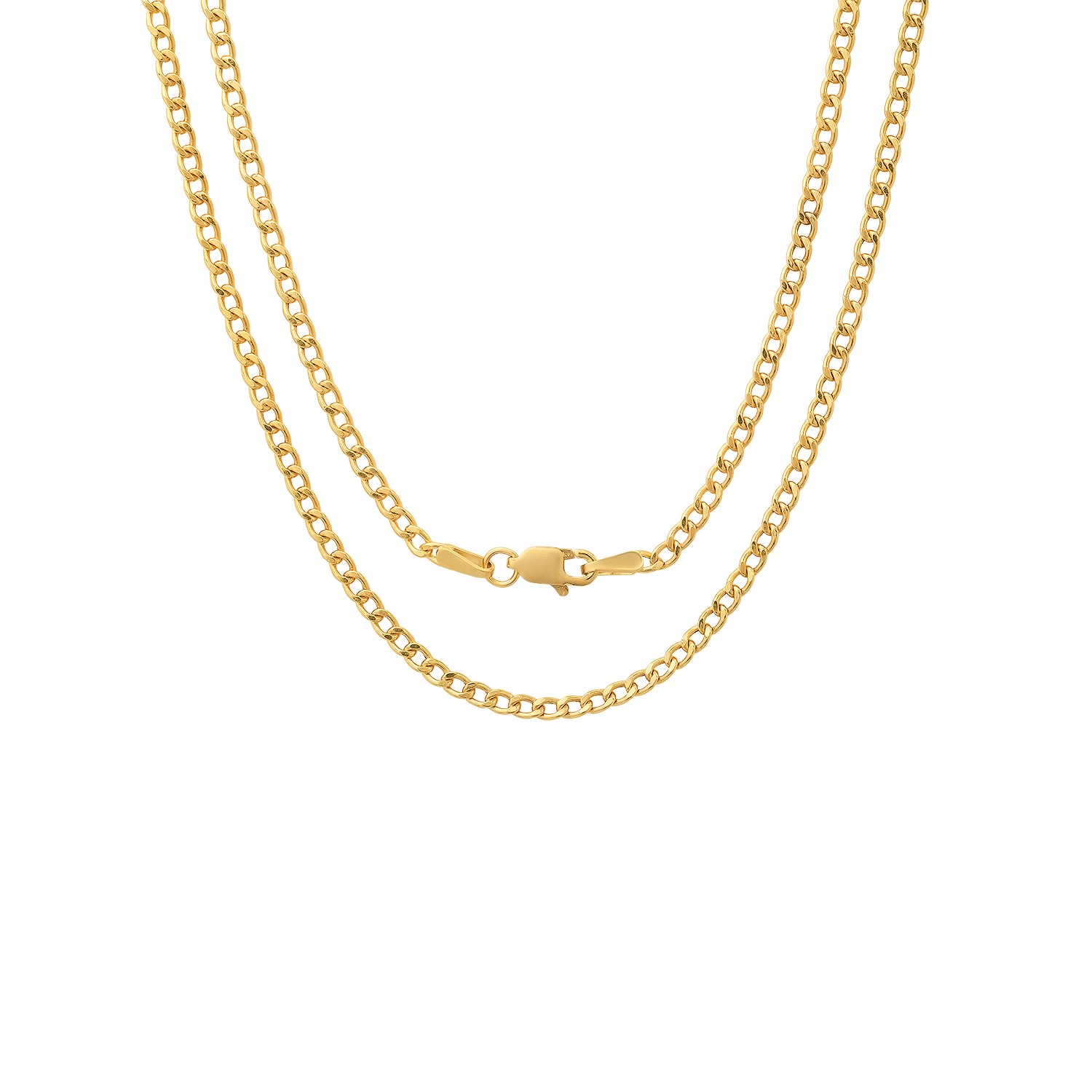 Kylie Harper Women's Solid Gold Miami Cuban Curb Chain Necklace