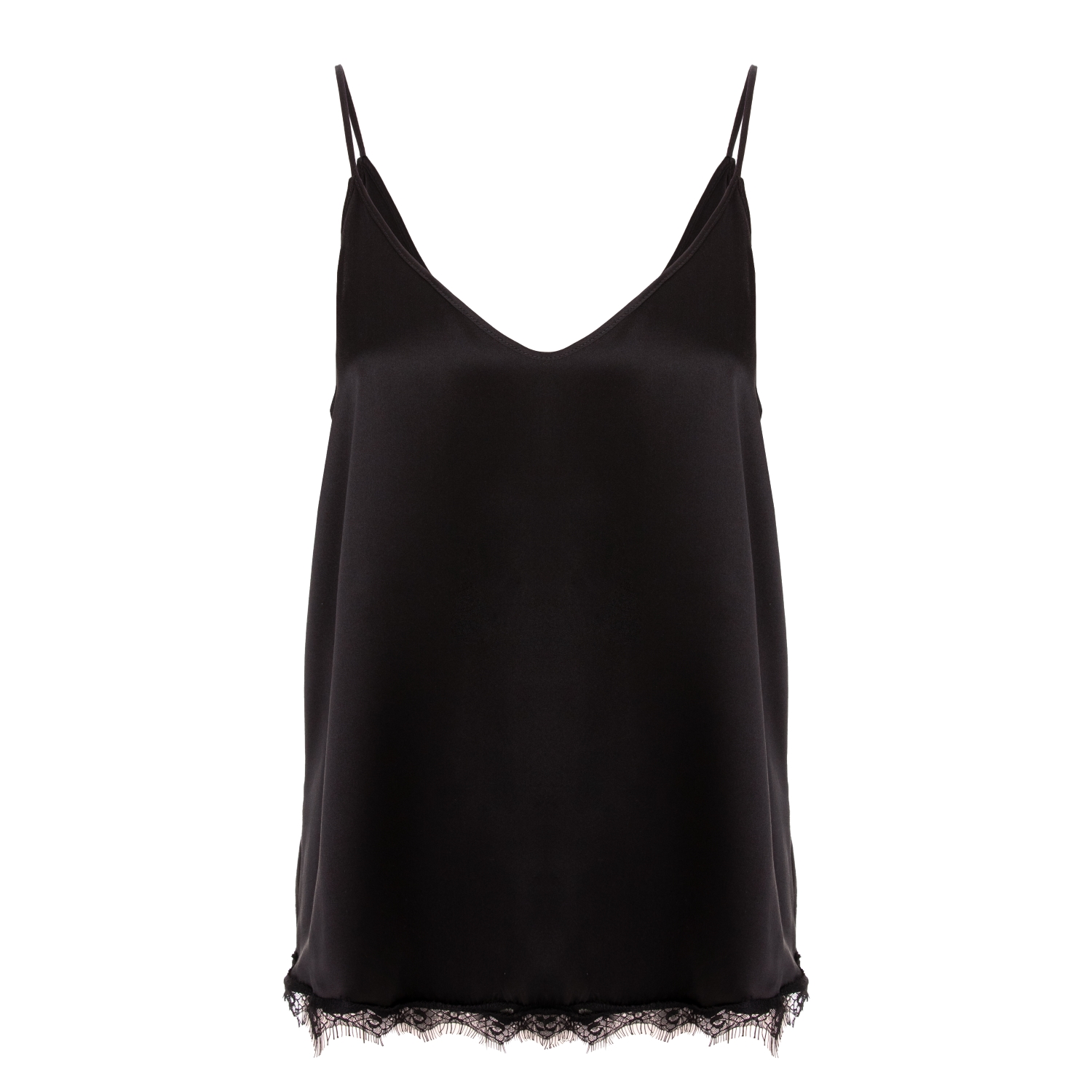 Black Pure Silk Top With Adjustable Straps by IZABELA MANDOIU