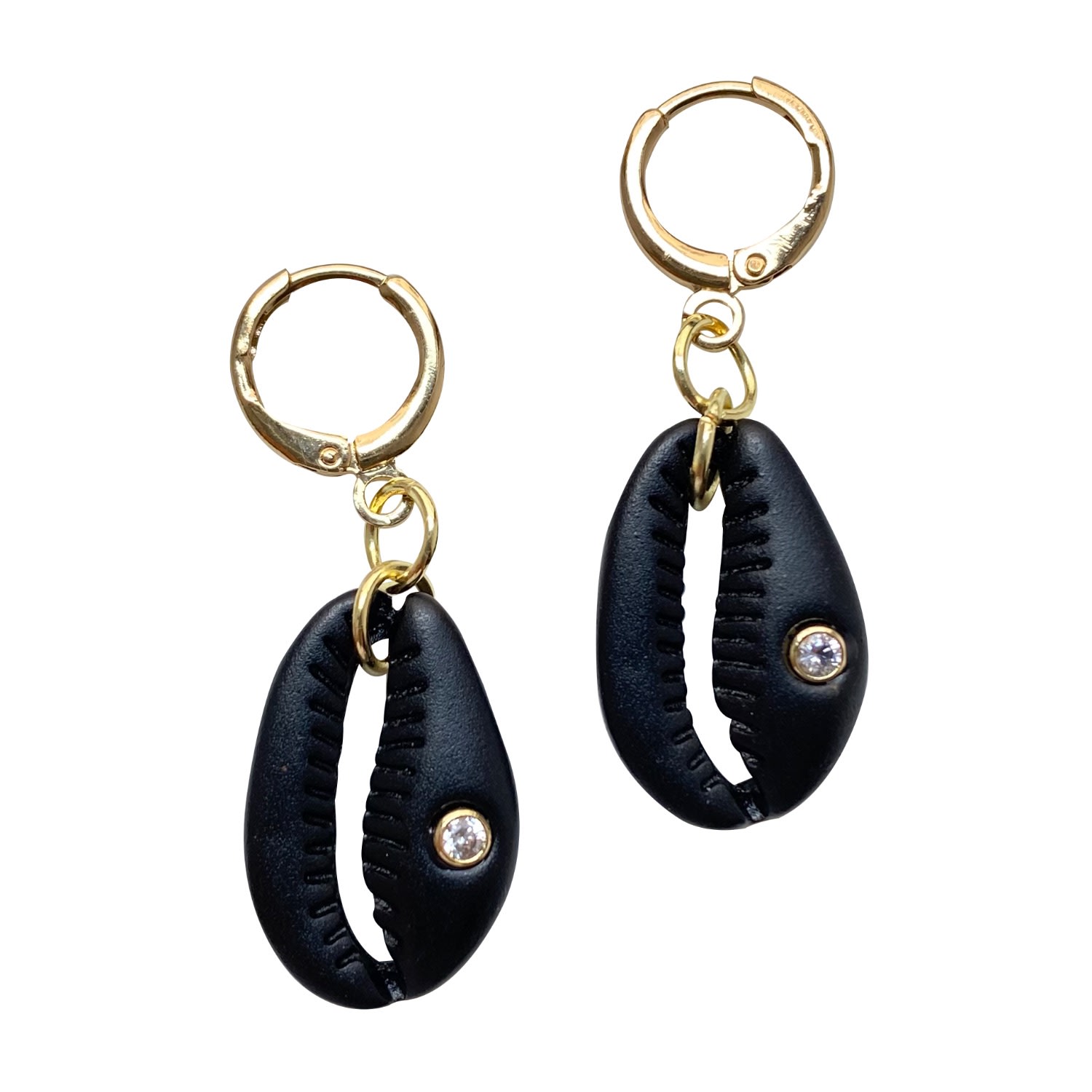 Women’s Gold / Black Black Shell Earrings Kamari Smilla Brav