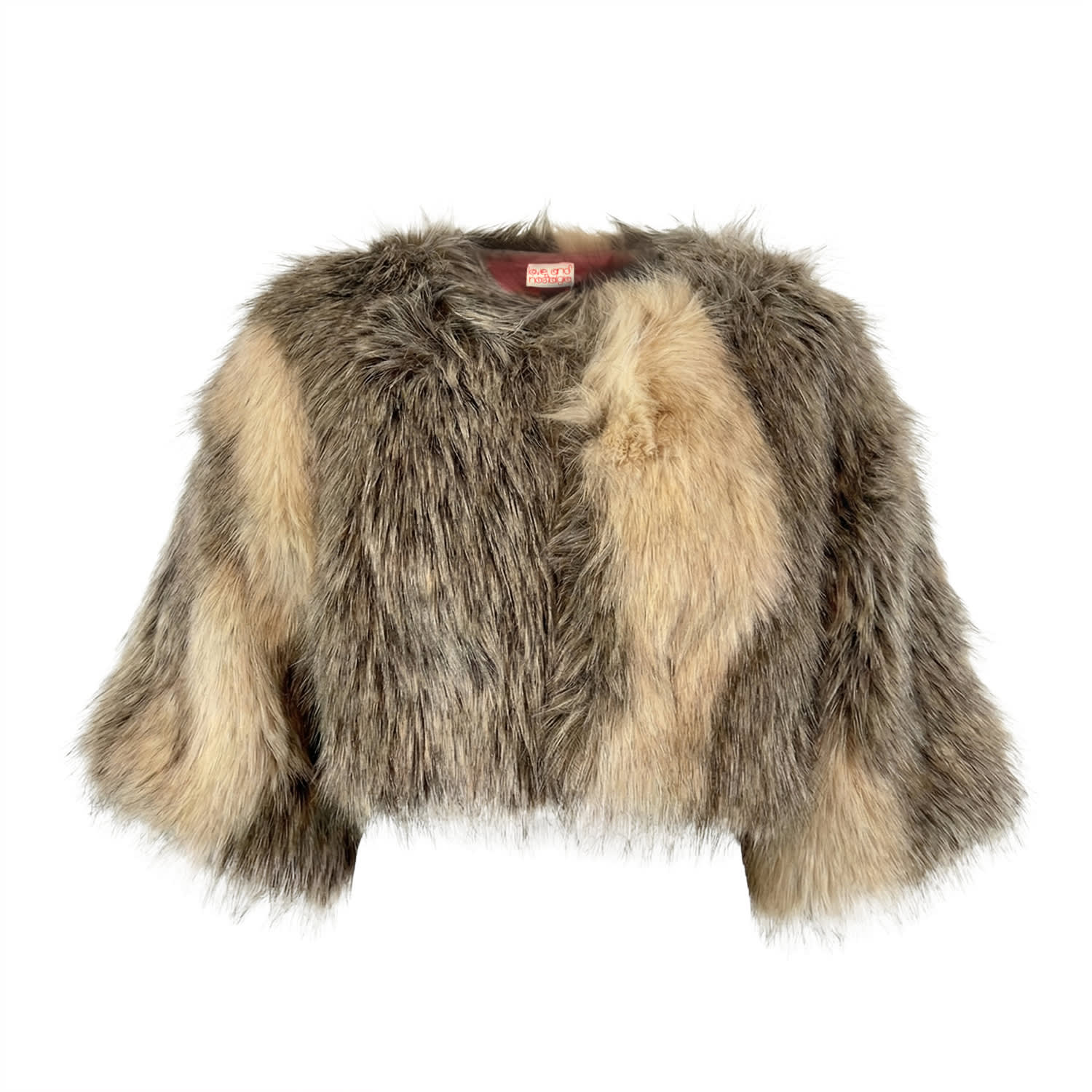 Love And Nostalgia Women's Brown / Neutrals Little Fur Coat - Stripe