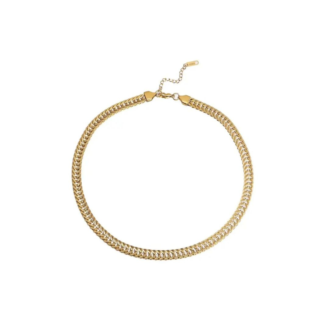 Adiba Women's Gold Harmonious Links Stainless Steel Chain Necklace