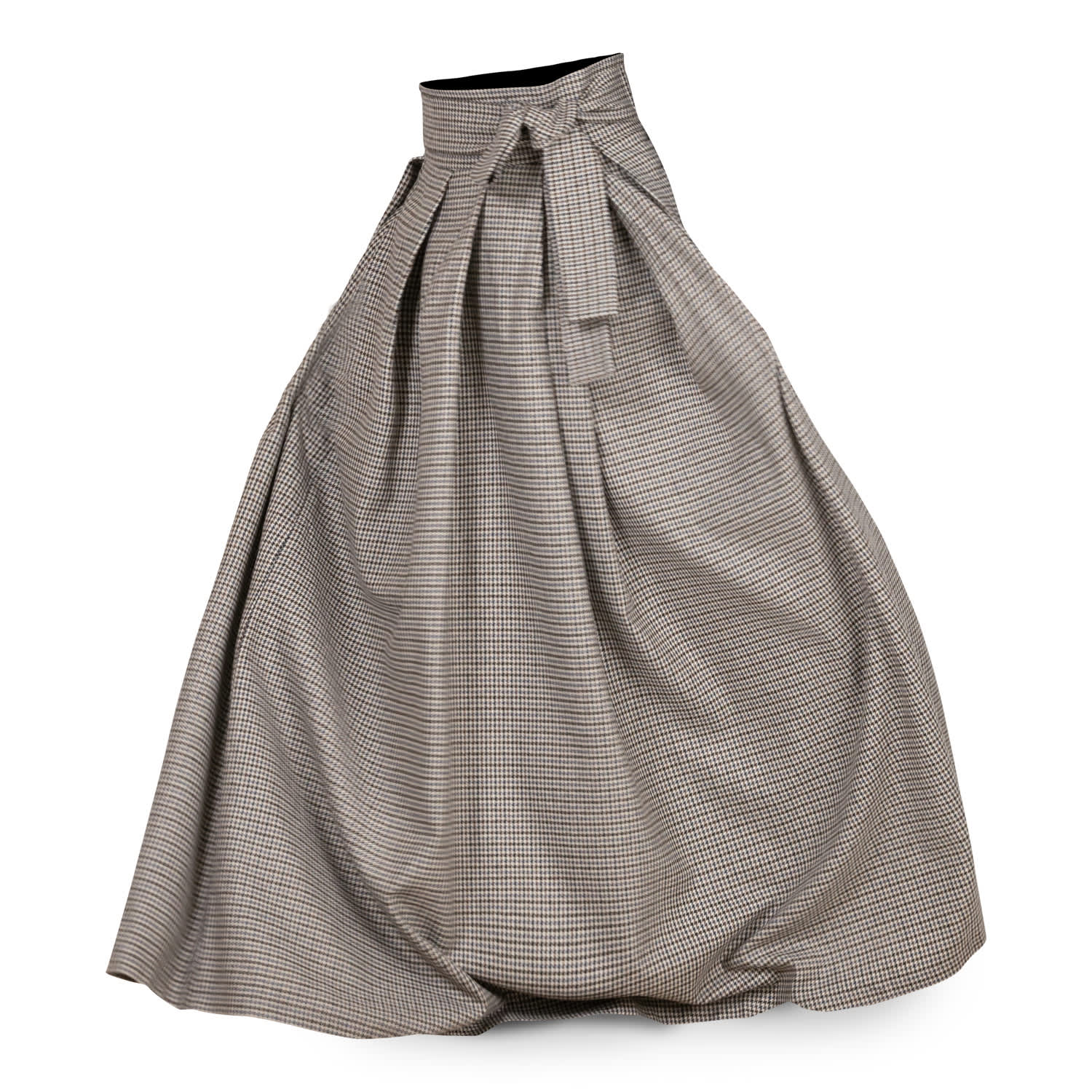 Nikka Place Women's Wool Maxi Skirt With High Waist And Bow In Pepite Colour