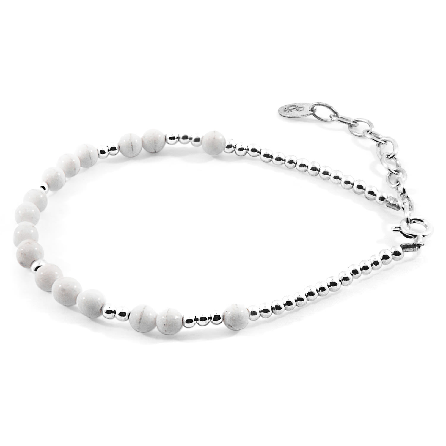 Women’s Silver / White White Agate Sienna Silver & Stone Bracelet Anchor & Crew