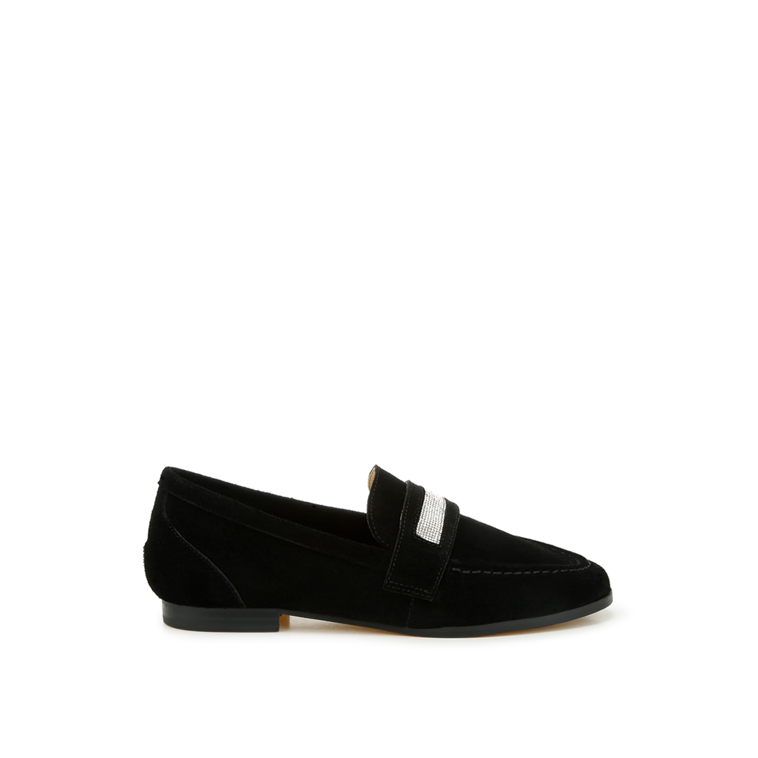 Rag & Co Women's New Ode Rhinestone Penny Strap Loafers In Black In Black